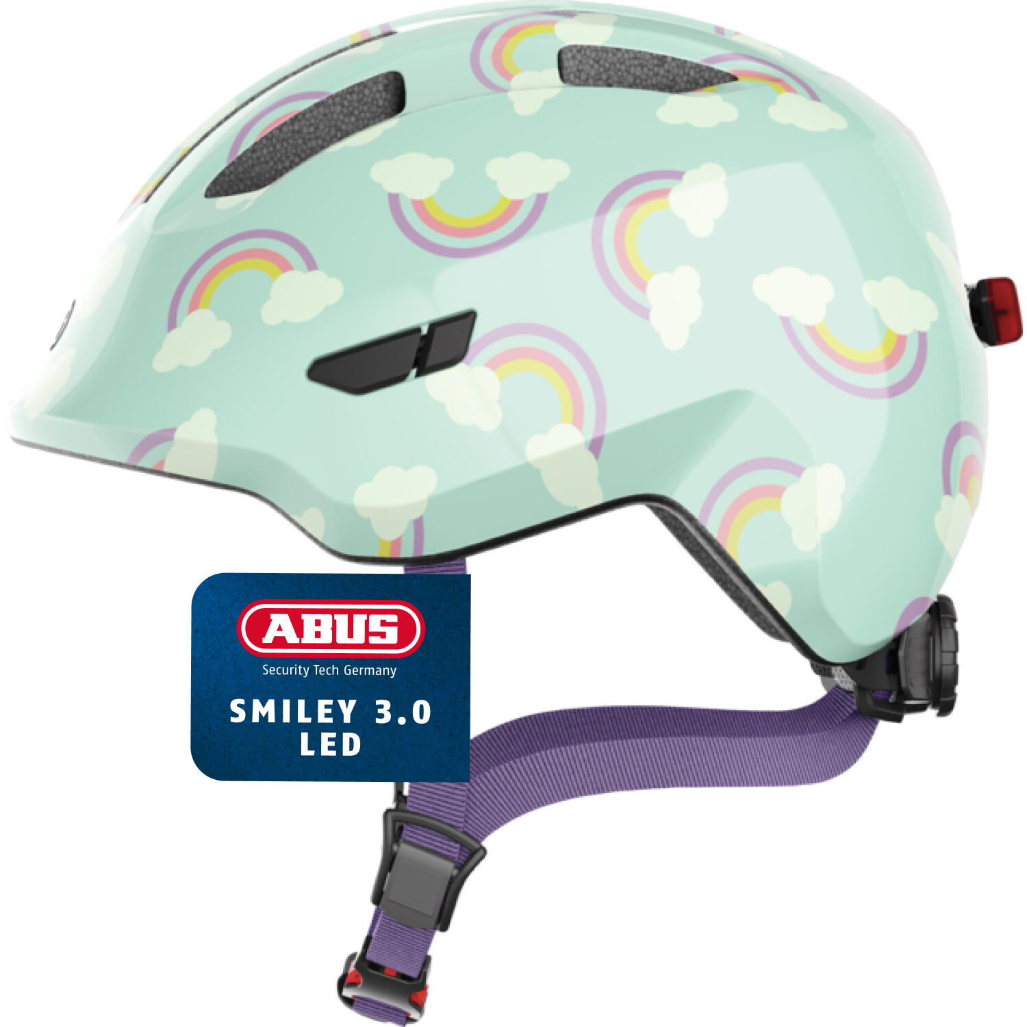 Kask dziecięcy „Smiley 3.0 LED” niebieski tęczowy