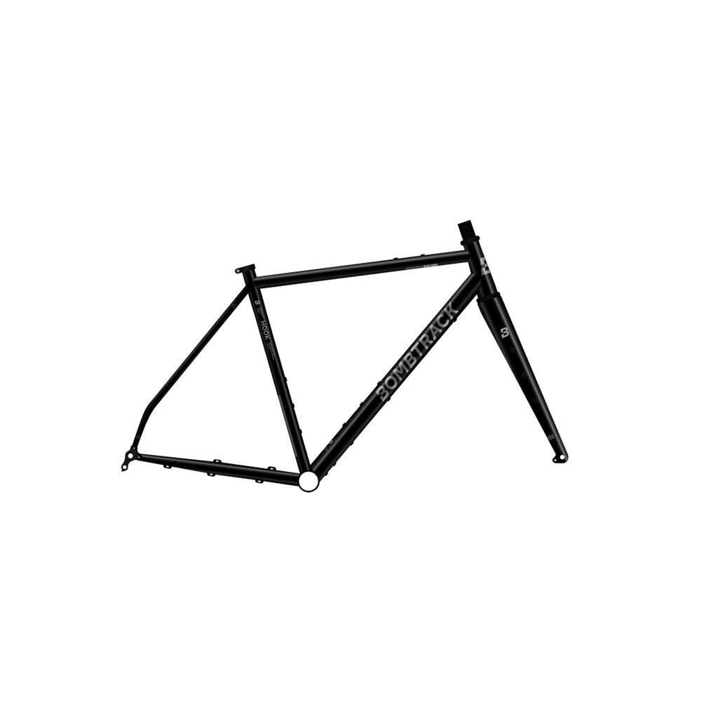 - Zestaw widelców z ramą hakową etaliczny czarny ały - 49 cm