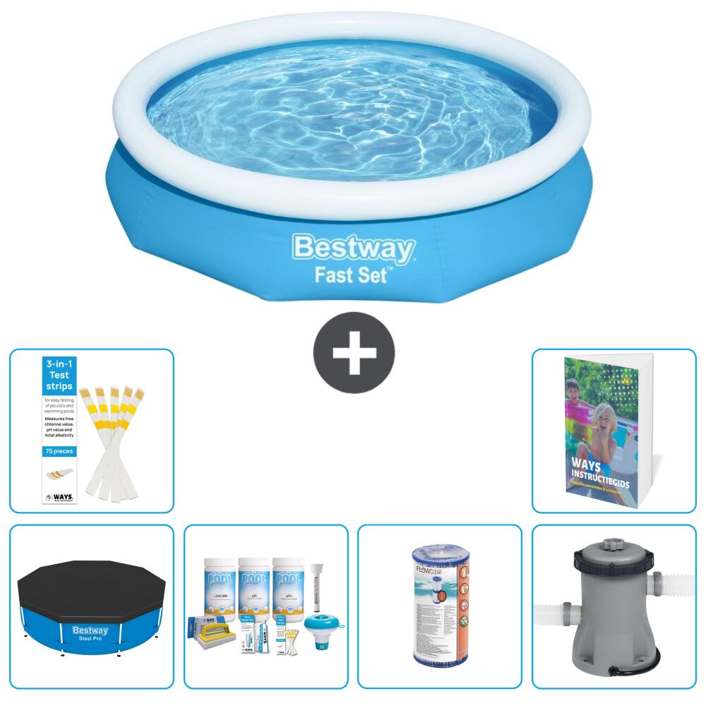 BESTWAY Basen Fast Set Okrągły - 305x66 cm - 7-częściowy S34