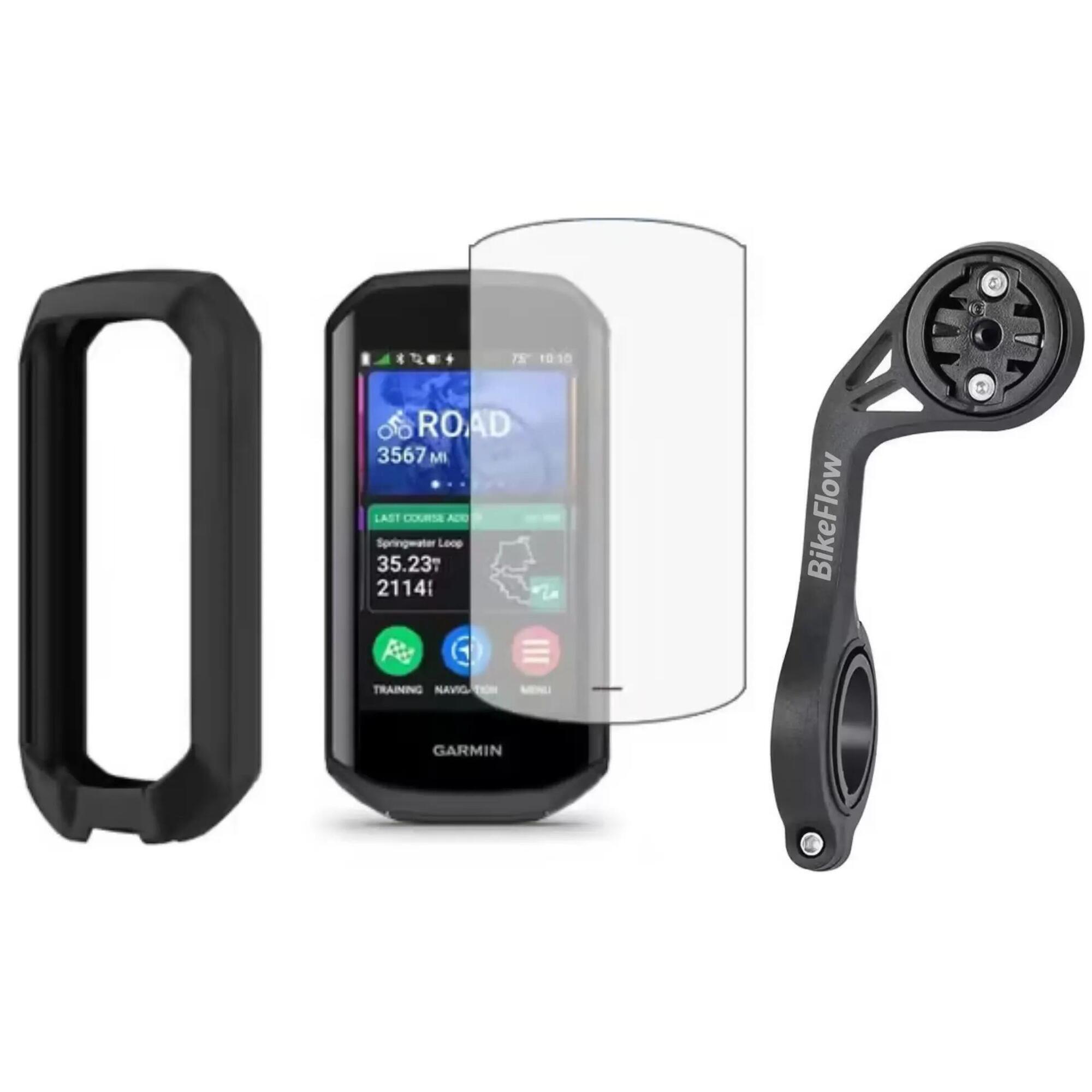 Zestaw 3-w-1 Garmin Edge 1050 – Etui  folia hydrożelowa  uchwyt XL