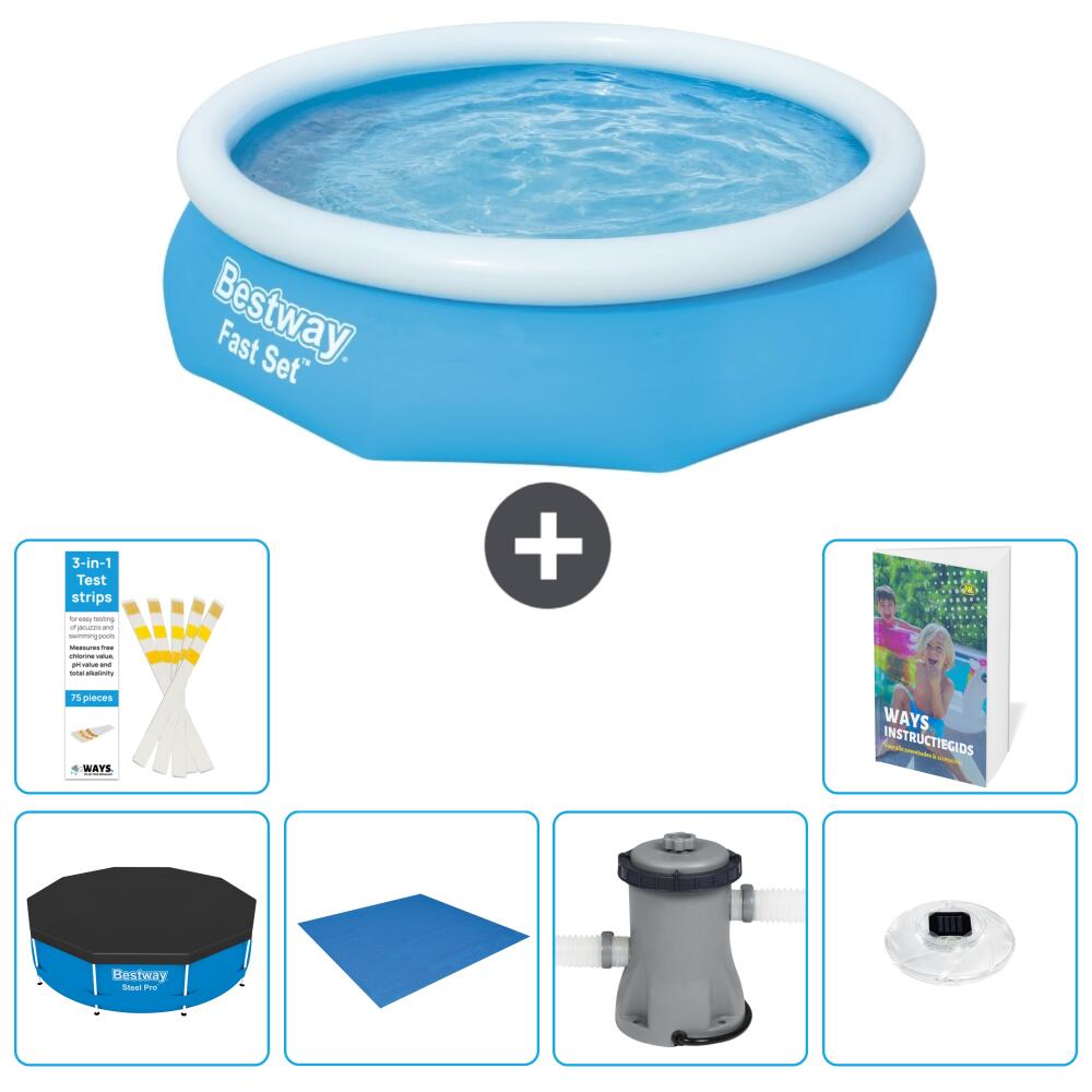 BESTWAY Basen Fast Set Okrągły - 305x76 cm - 7-częściowy S74