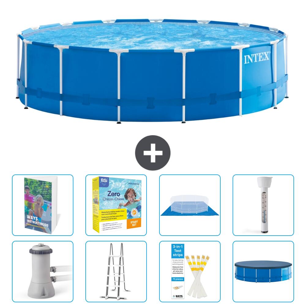INTEX Basen ze stelażem Okrągły - 457x122 cm - 9-częściowy S532
