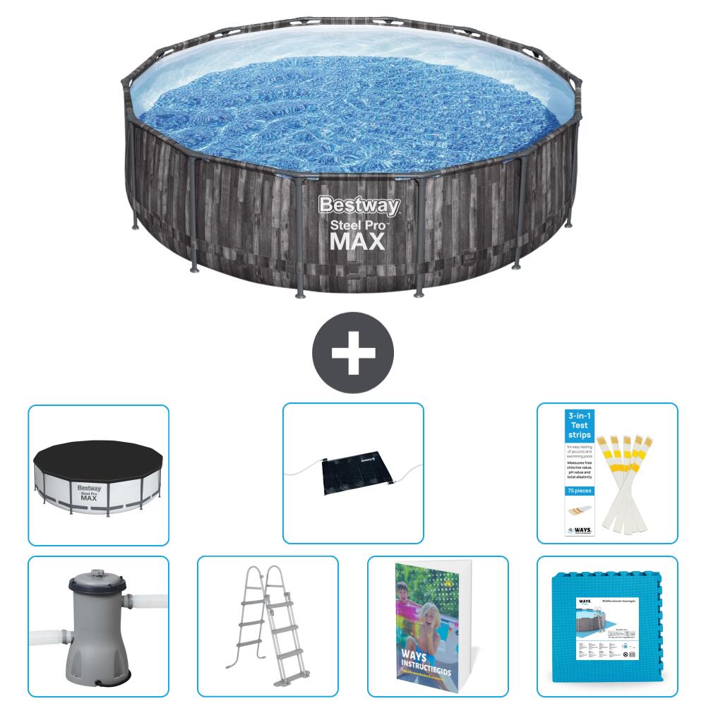 BESTWAY Basen Steel Pro MAX Okrągły - 427x107 cm - 8-częściowy S621
