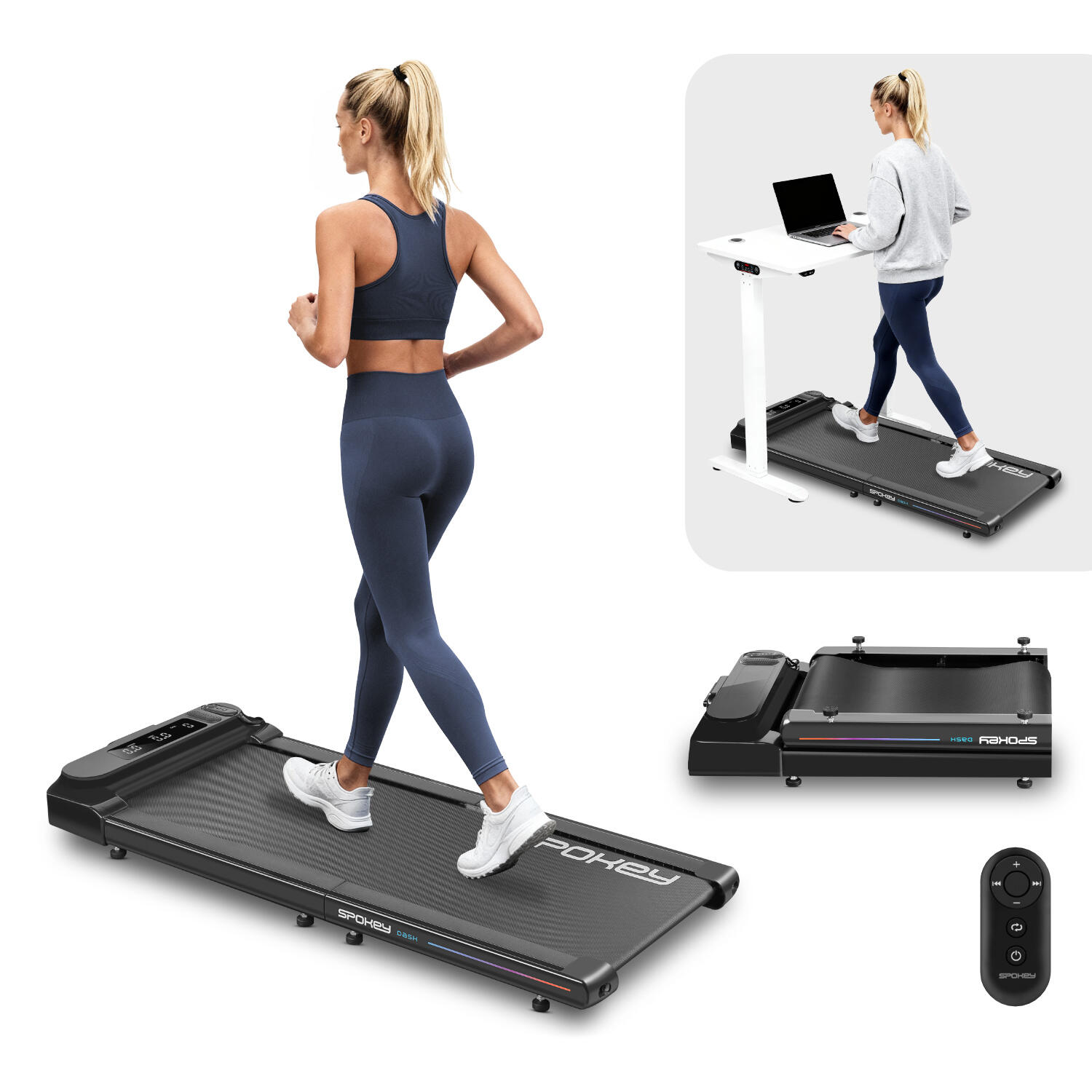 Bieżnia elektryczna walking pad składana na pół Spokey Dash