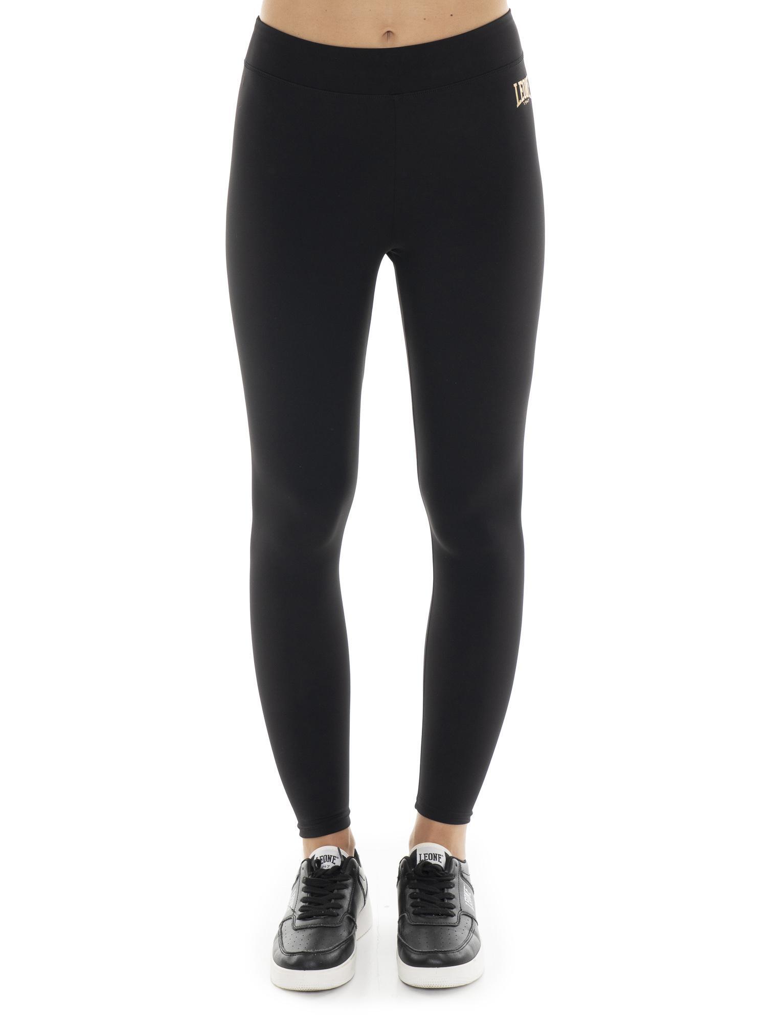 Legginsy damskie Leone 1947 Gold Studs z elastycznego nylonu ze złotym logo