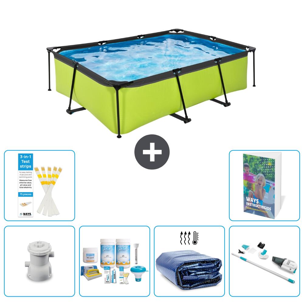 EXIT TOYS Basen Prostokątny - 220x150x65 cm - 7-częściowy S310