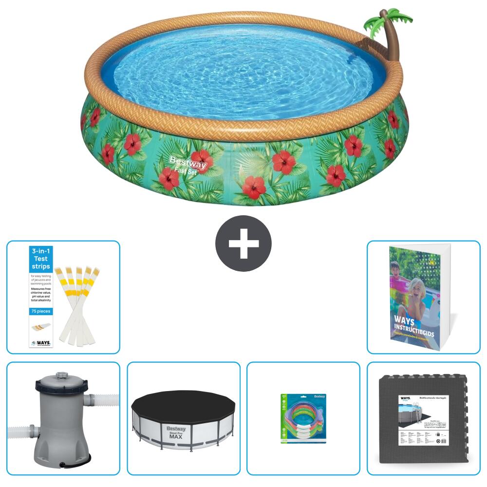 BESTWAY Basen Fast Set Okrągły - 457x84 cm - 7-częściowy S317