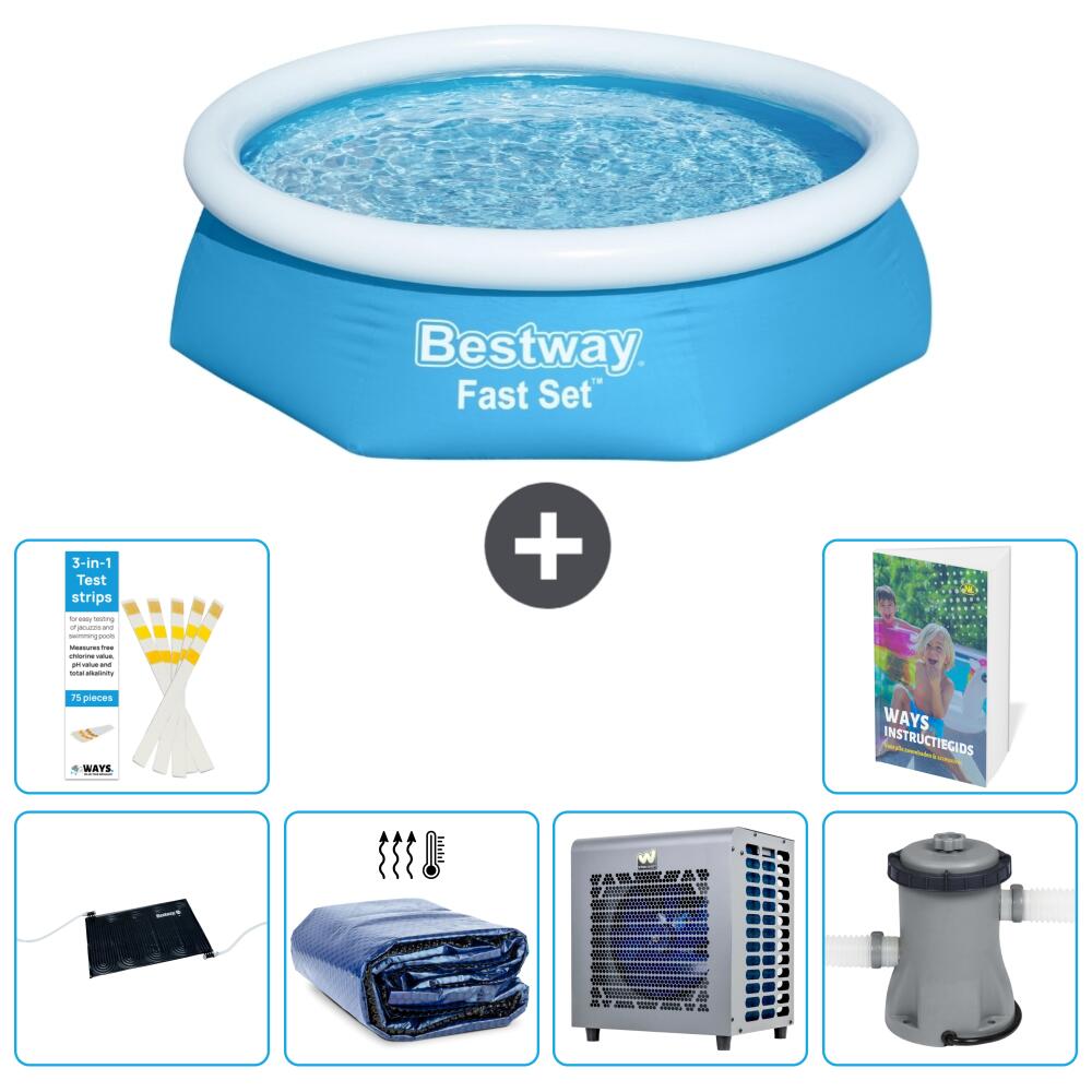 BESTWAY Basen Fast Set Okrągły - 244x61 cm - 7-częściowy S42