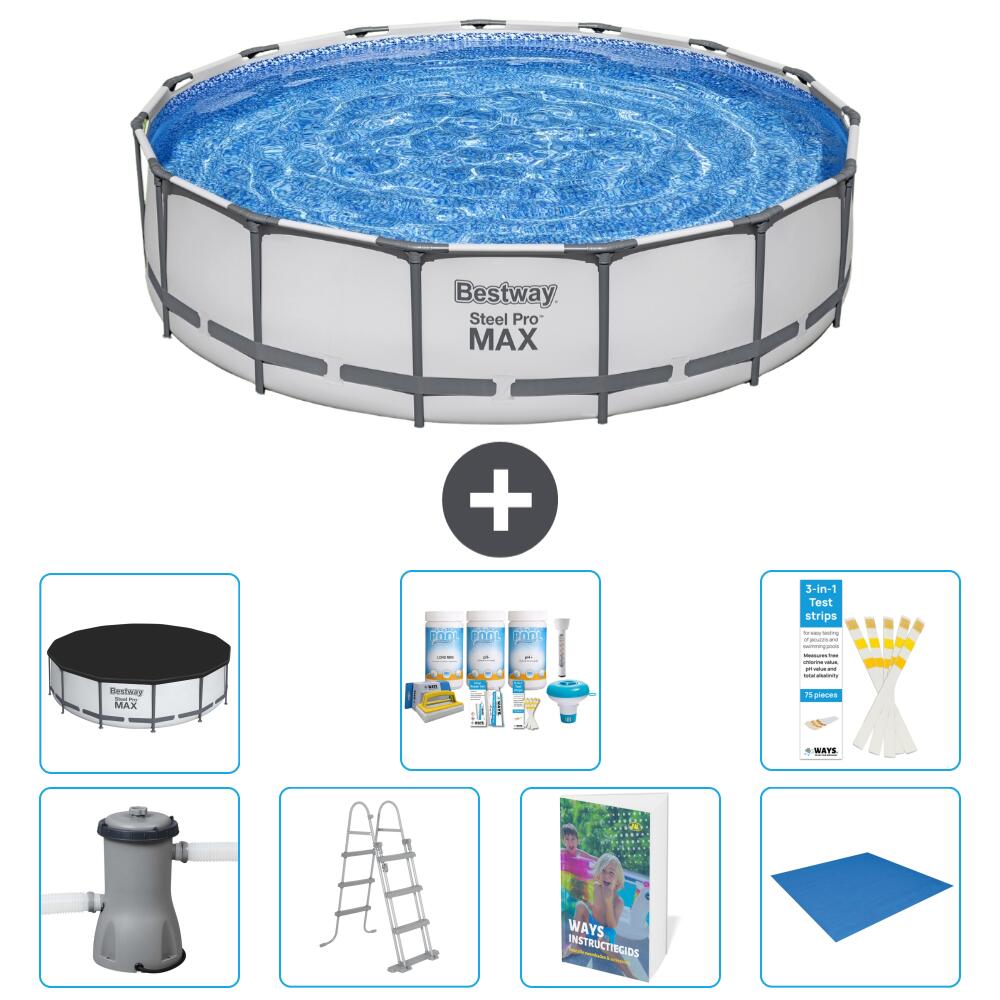 BESTWAY Basen Steel Pro MAX Okrągły - 457x122 cm - 8-częściowy S599