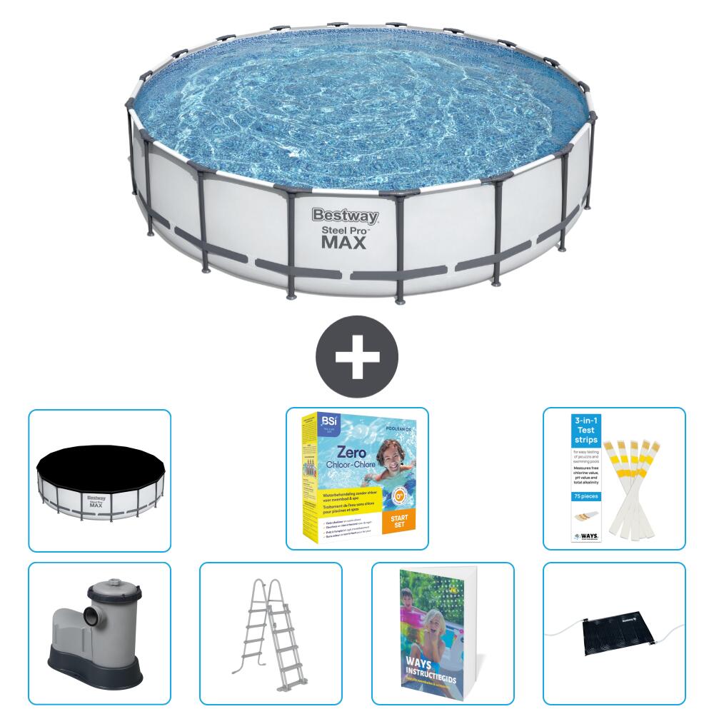 BESTWAY Basen Steel Pro MAX Okrągły - 549x122 cm - 8-częściowy S582