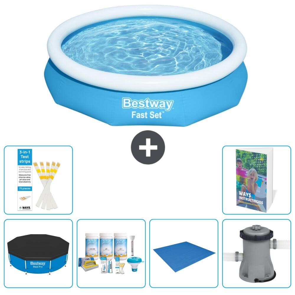 BESTWAY Basen Fast Set Okrągły - 305x66 cm - 7-częściowy S77