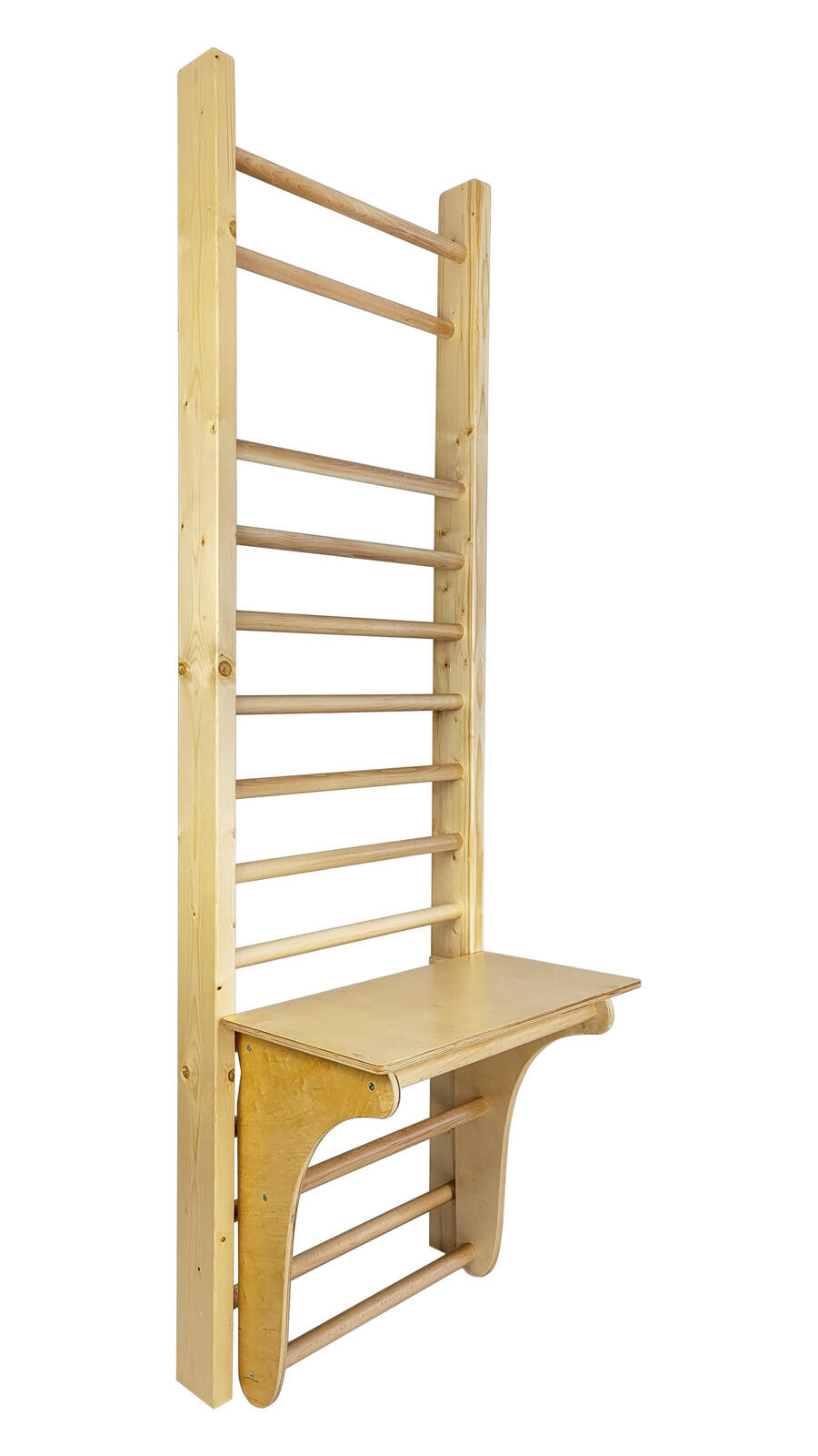 Drabinka gimnastyczna Leon 230 x 80 cm drewniana + drążek + blat UNDERFIT