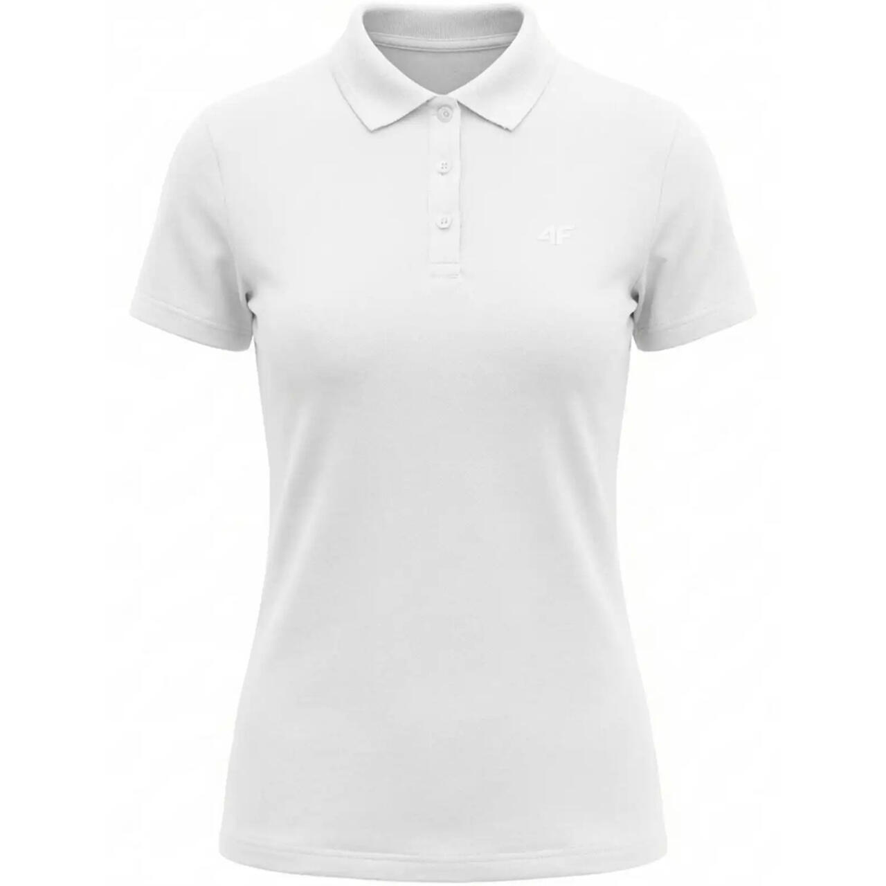 Koszulka polo damska 4F slim, bawełna z elastanem