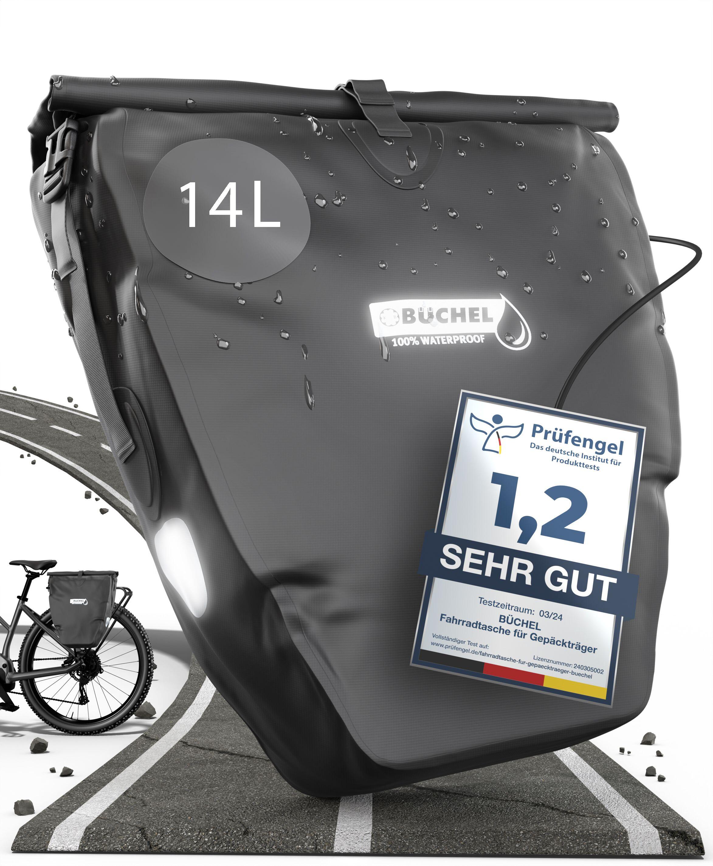 Torba Rowerowa 100% Wodoodporna 25,4 Litra - Czarna