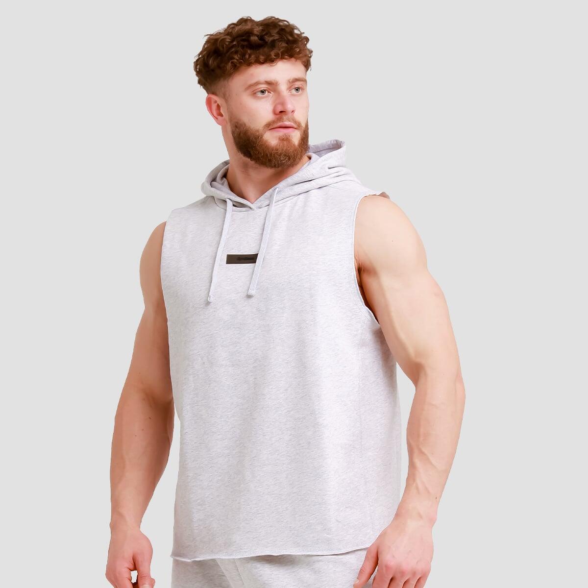 Kamizelka męska fitness z kapturem szara Unity