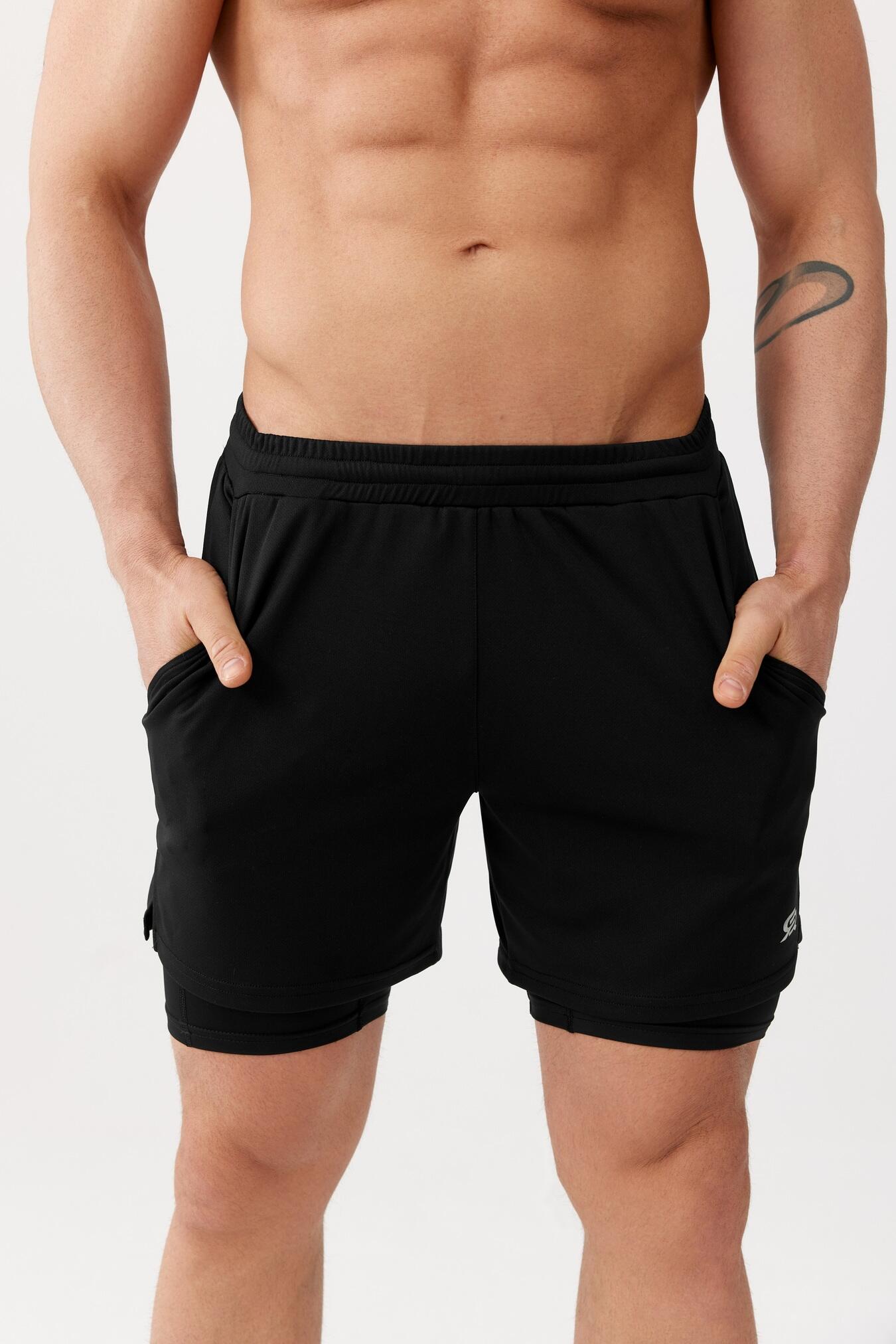 Męskie spodenki sportowe z podspodenkami Rough Radical Fast Duo Shorts
