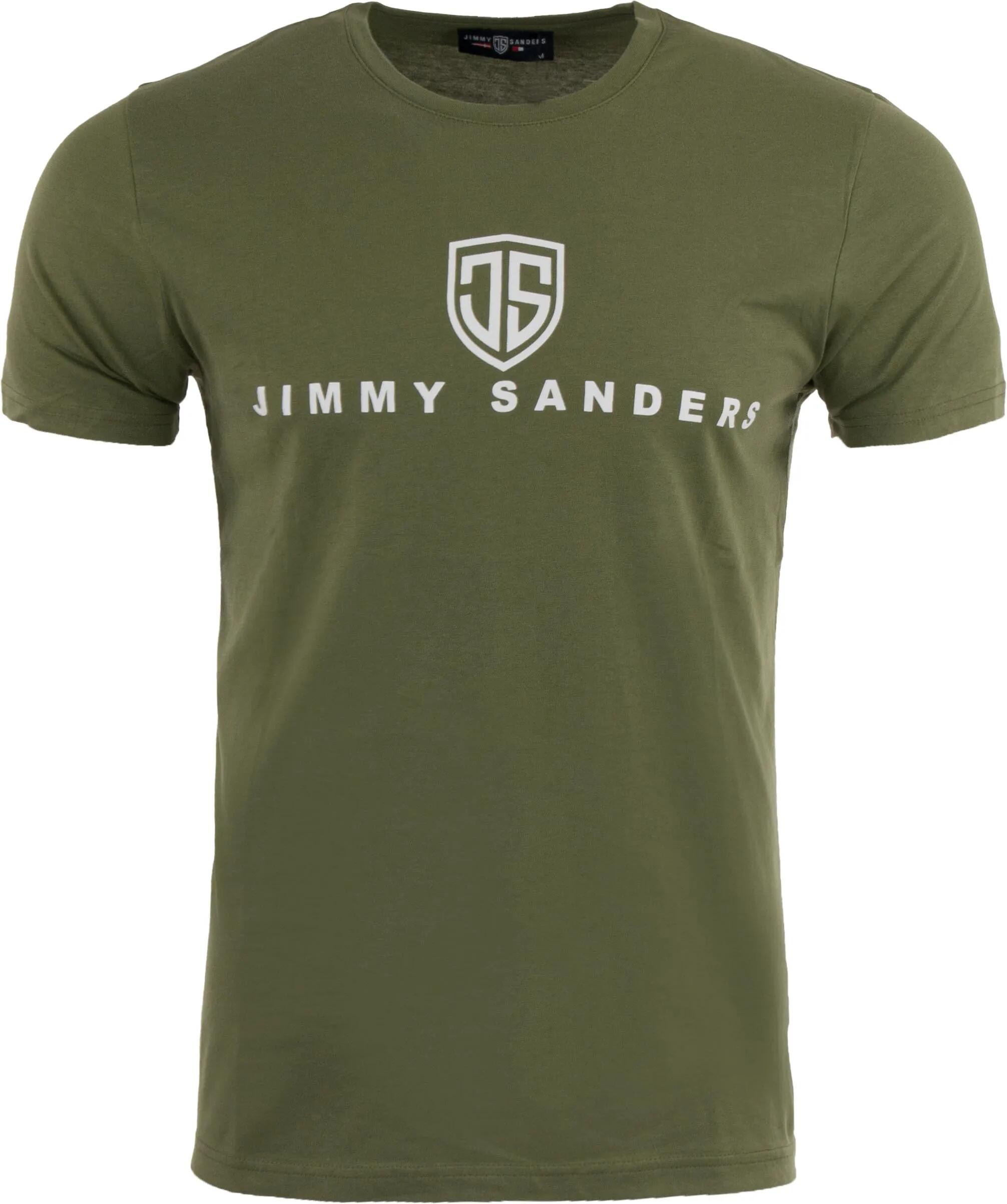 T-shirt męski Jimmy Sanders Vandigo khaki, dopasowany, 100% bawełna