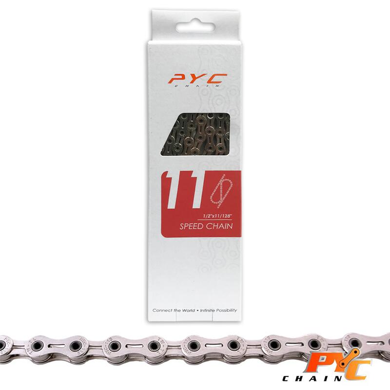 PYC Premium 11-biegowy łańcuch rowerowy 116 ogniw Chrome Harden Tech