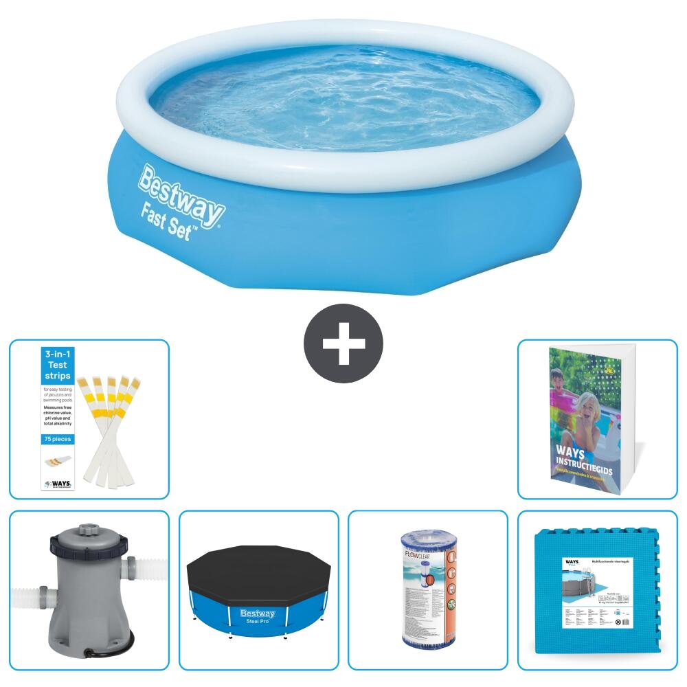 BESTWAY Basen Fast Set Okrągły - 305x76 cm - 7-częściowy S254