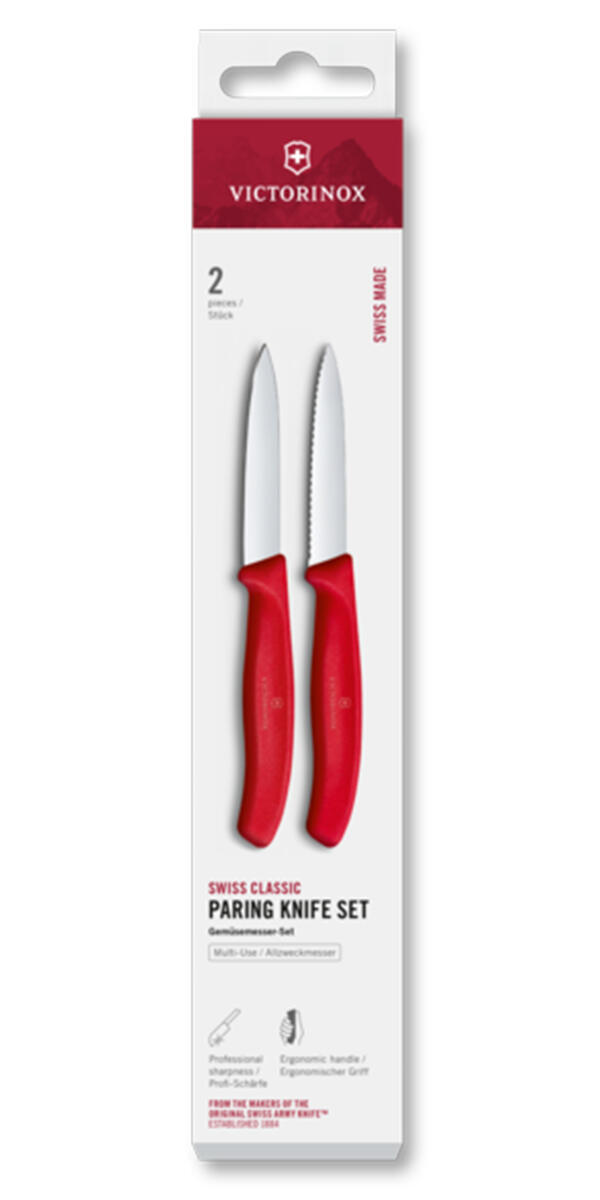 Zestaw 2 noży gładki i ząbkowany 8cm Swiss Classic