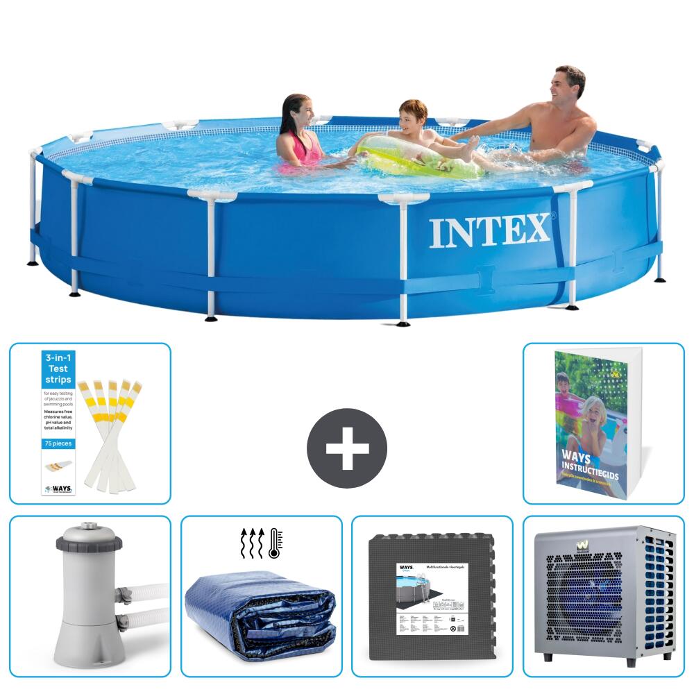 INTEX Basen ze stelażem Okrągły - 366x76 cm - 7-częściowy S190