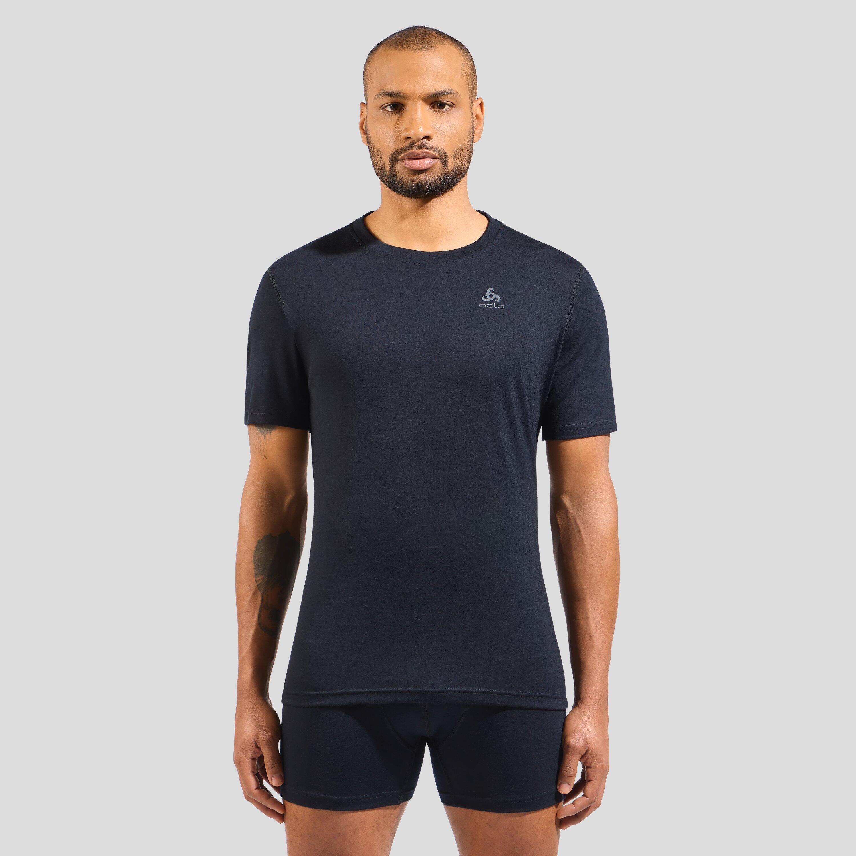 Koszulka męska ODLO Merino 160 BL Top - 100% wełna merino, krótki rękaw