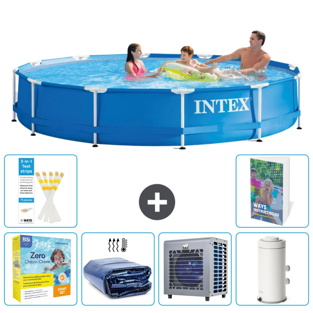 INTEX Basen ze stelażem Okrągły - 366x76 cm - 7-częściowy S157