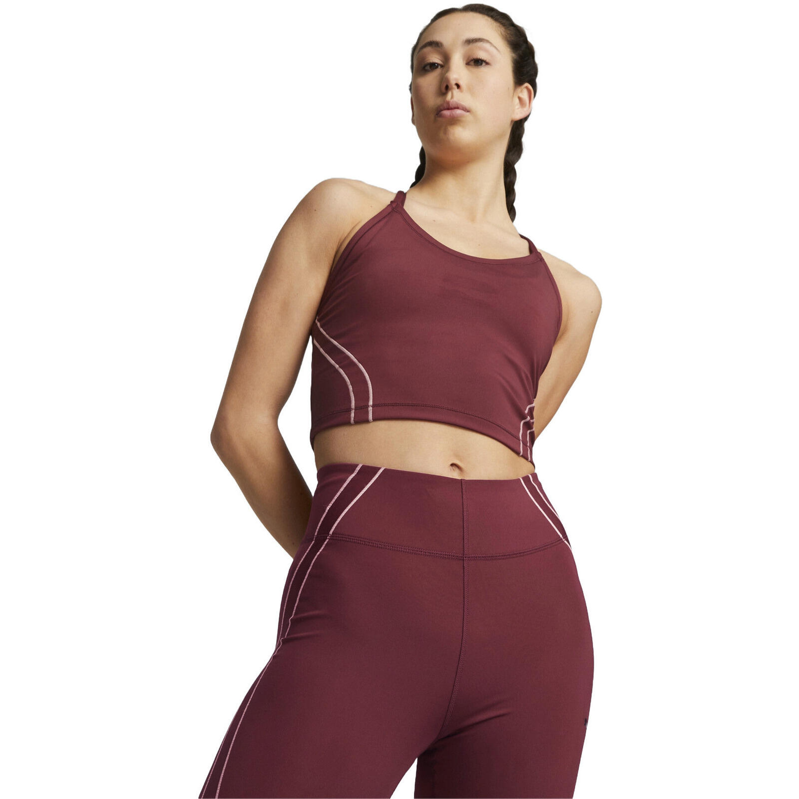 Biustonosz damskie Puma Studio Ultrabare Crop Top Dark Jasper