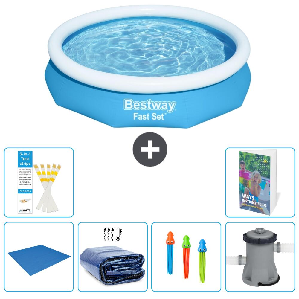 BESTWAY Basen Fast Set Okrągły - 305x66 cm - 7-częściowy S46