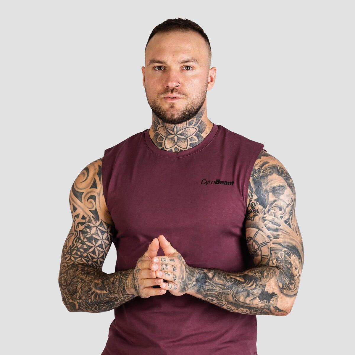 Podkoszulek męski fitness regular bakłażanowy TRN