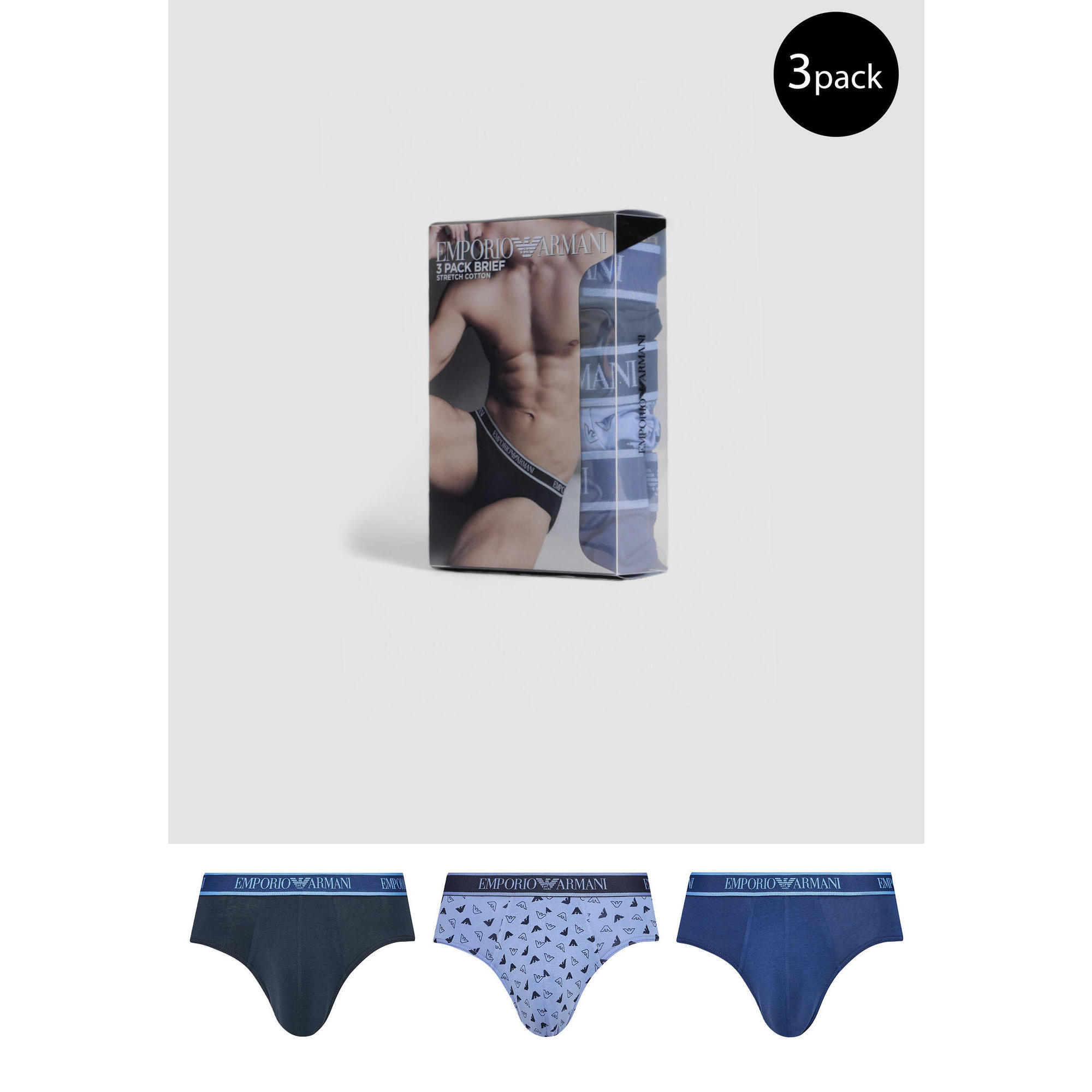 Slipy Mężczyzna EMPORIO ARMANI CONNECTED 3 PACK BRIEF