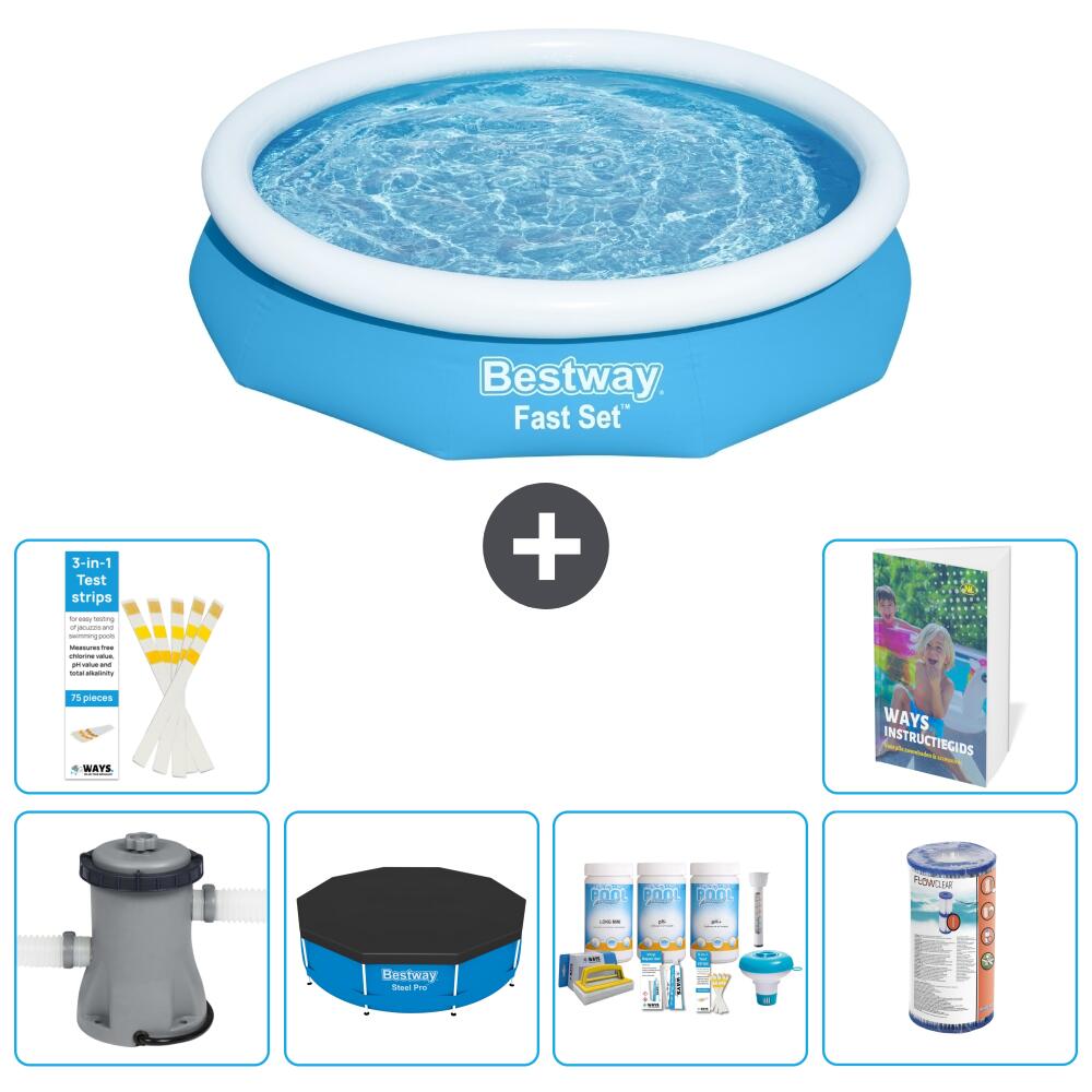 BESTWAY Basen Fast Set Okrągły - 305x66 cm - 7-częściowy S208