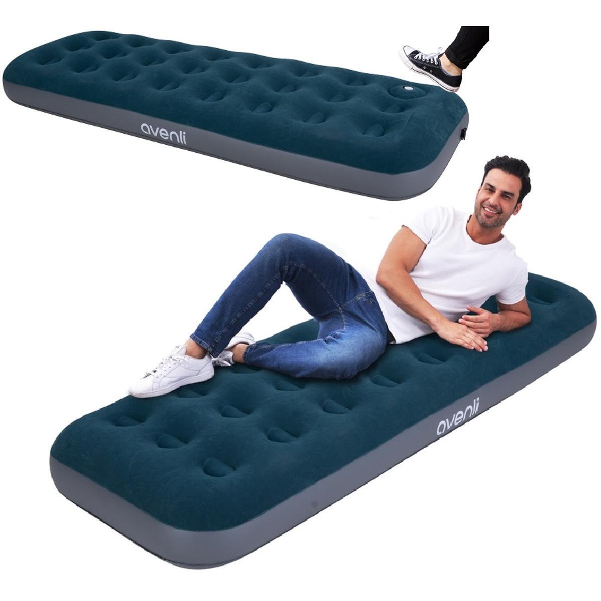 Materac flokowany Avenl 191x73x22 cm z pompką 1-osobowy