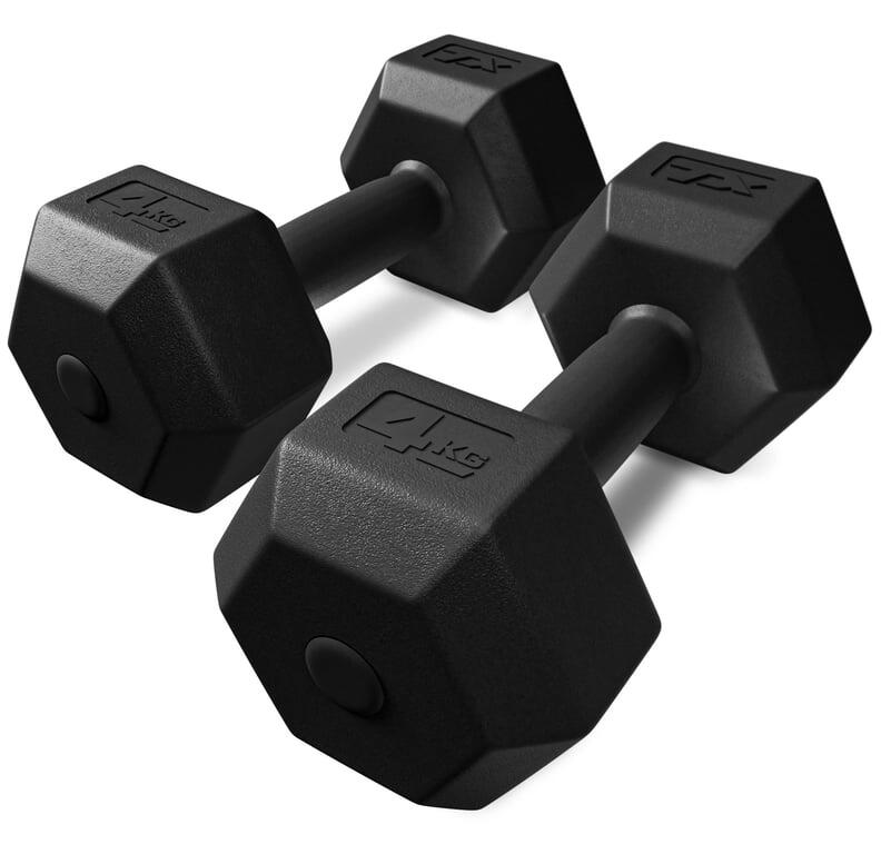 Zestaw hantli bitumicznych do ćwiczeń siłowych Trex Sport 2×4kg