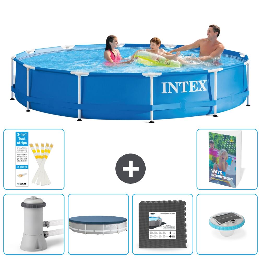 INTEX Basen ze stelażem Okrągły - 366x76 cm - 7-częściowy S312