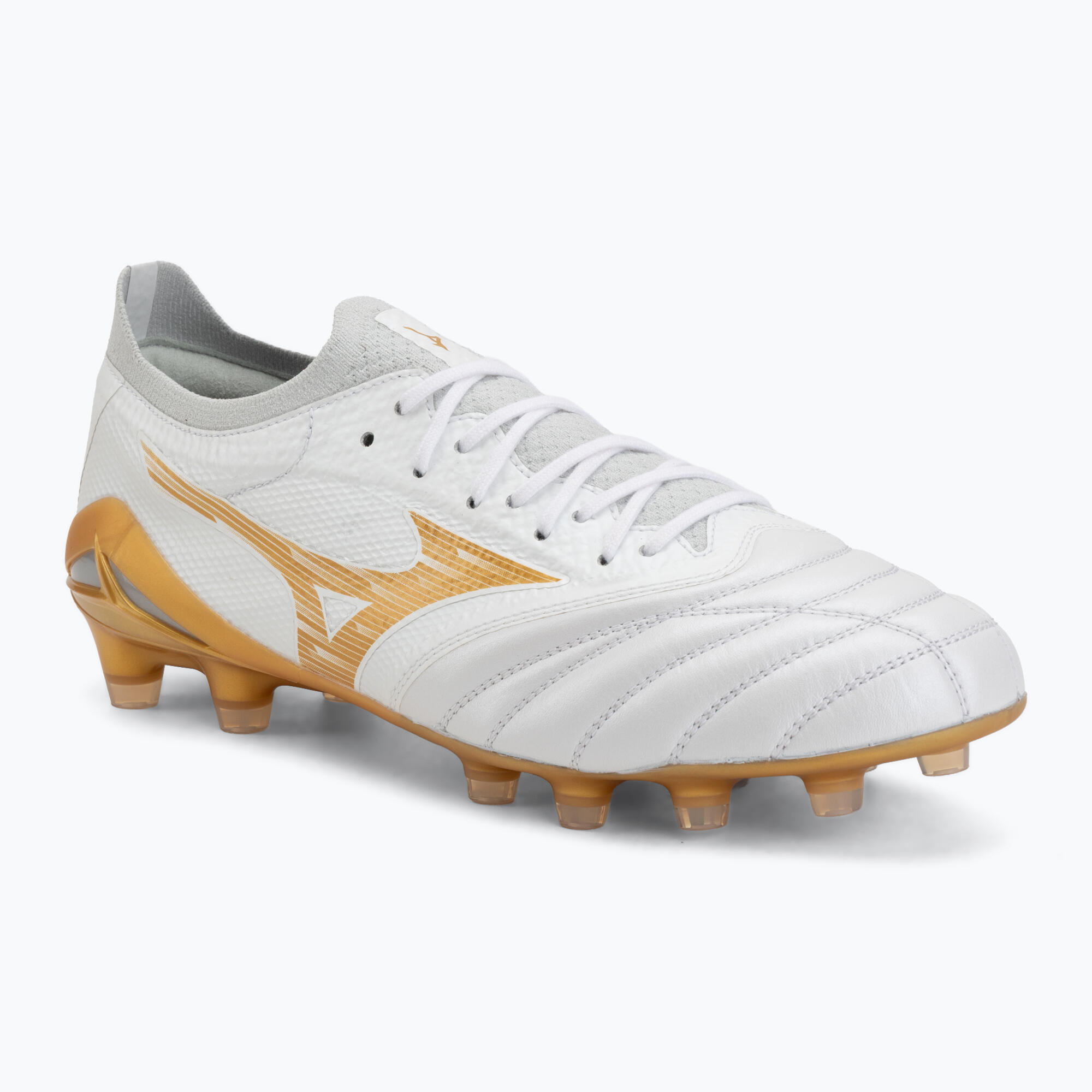 Buty piłkarskie Mizuno Morelia Neo IV Beta Elite FG white/mp gold/cool gray 3c