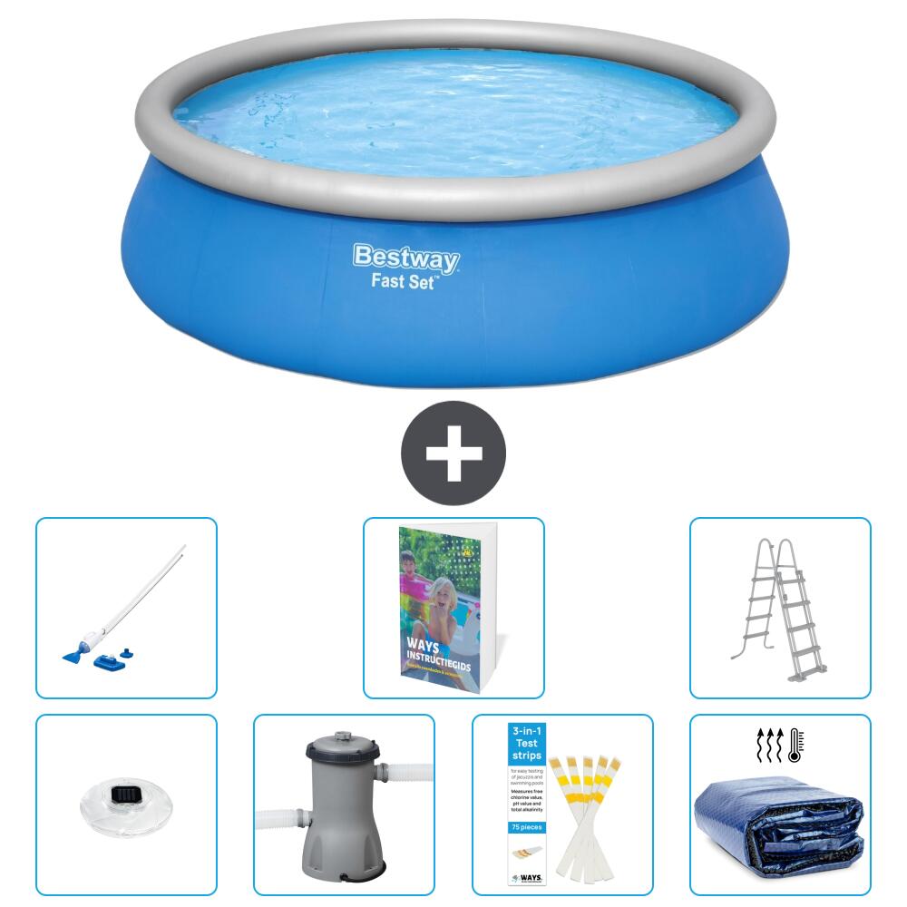 BESTWAY Basen Fast Set Okrągły - 457x122 cm - 8-częściowy S378