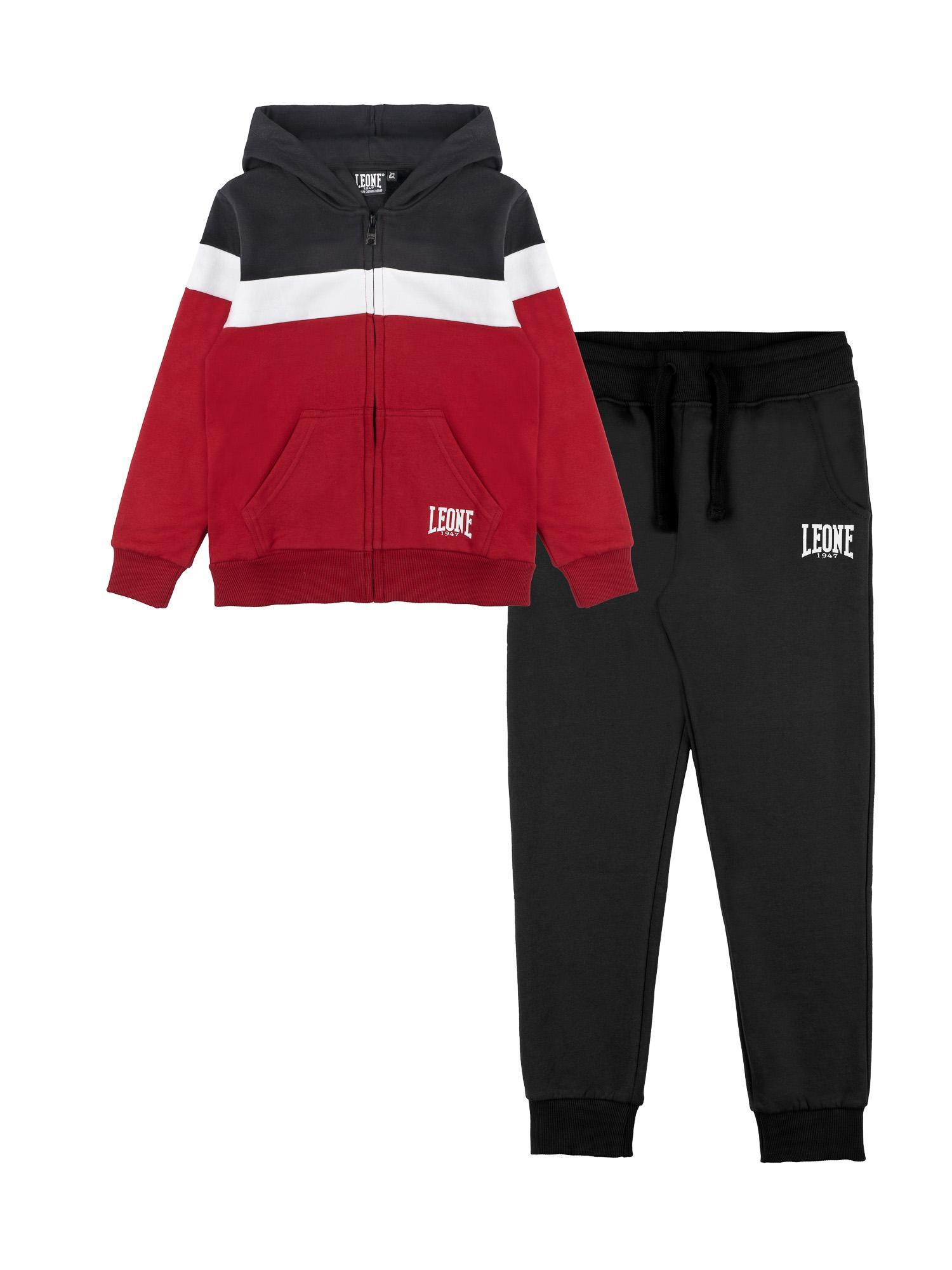 Leone 1947 Color Block Kinder Winter Trainingsanzug mit Kapuze, Reißverschluss