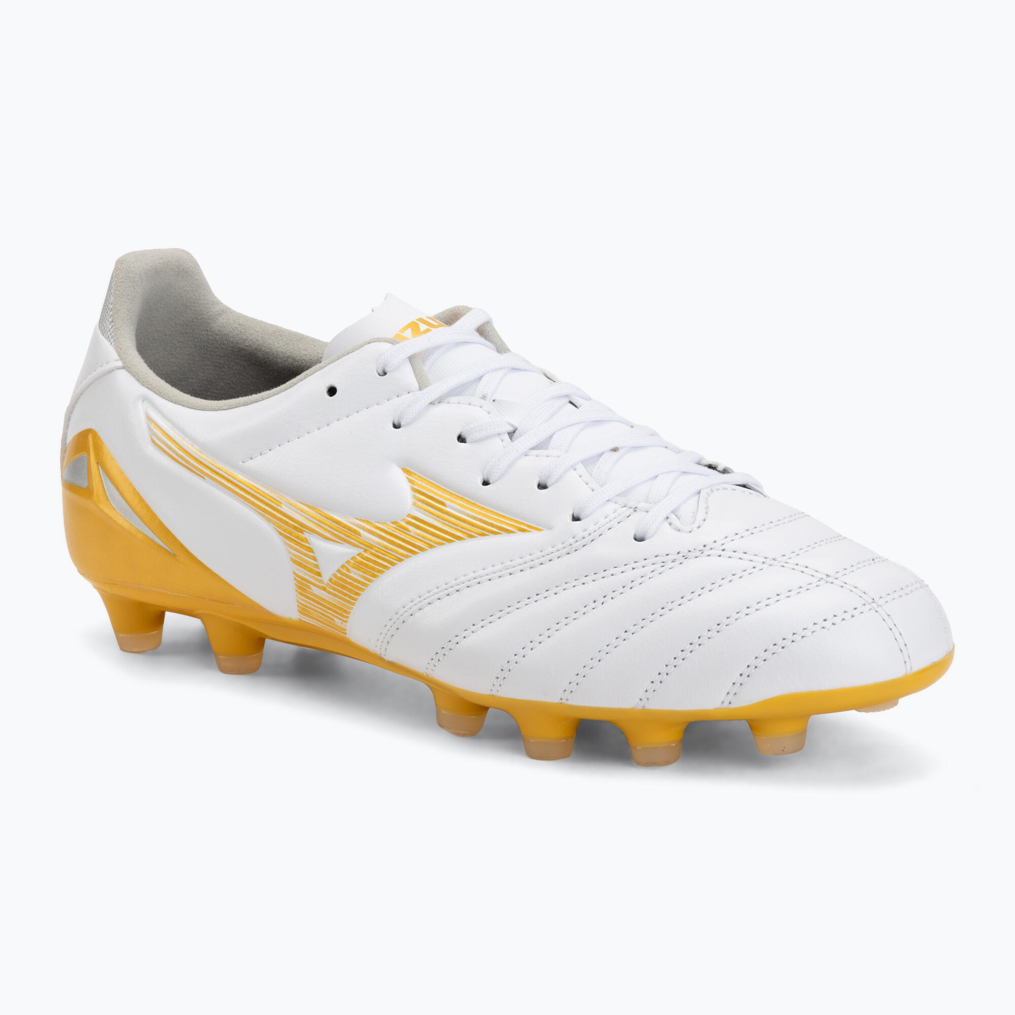 Buty piłkarskie Mizuno Morelia Neo IV Pro FG white/mp gold/cool gray 3c