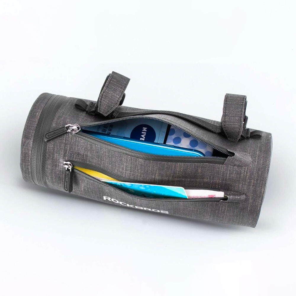 Torba rowerowa Rockbros wodoodporna 2 L odblask na kierownicę nylon czarna