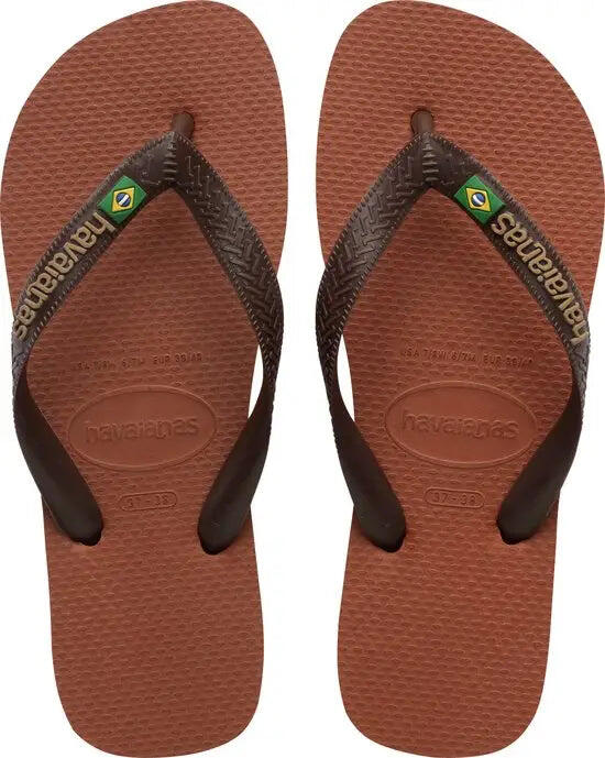 Havaianas Brasil Logo Rust/Dark Brown
