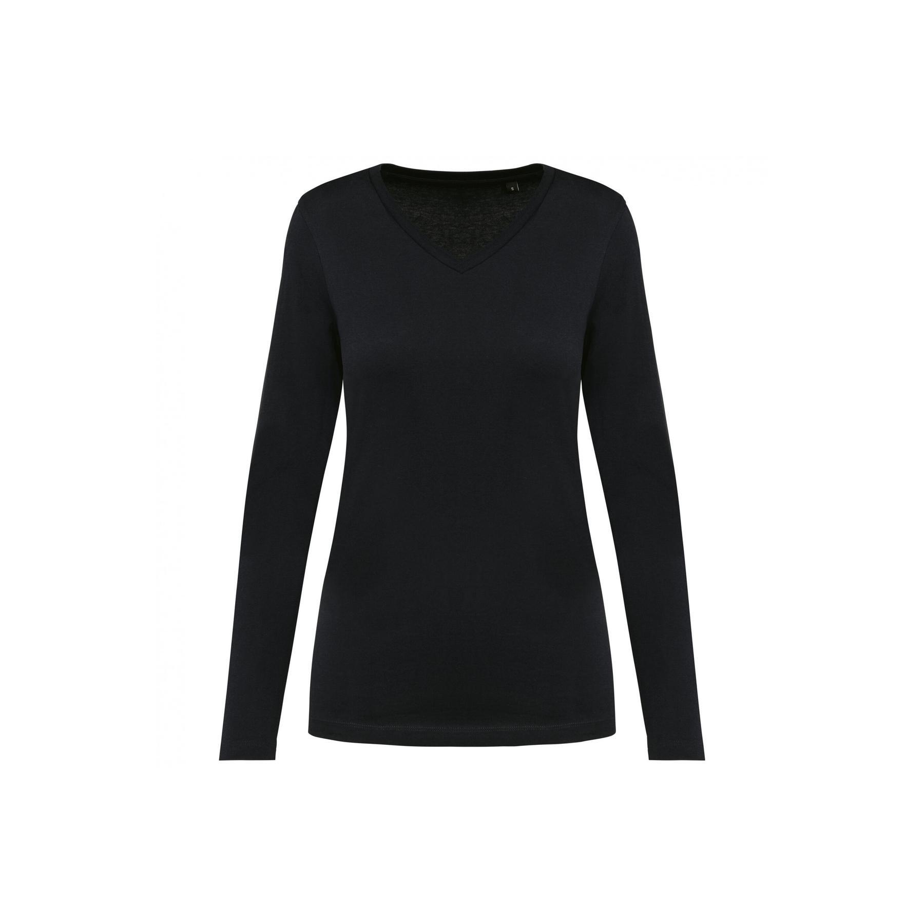 Damska koszulka z długim rękawem suprima v-neck Kariban Premium
