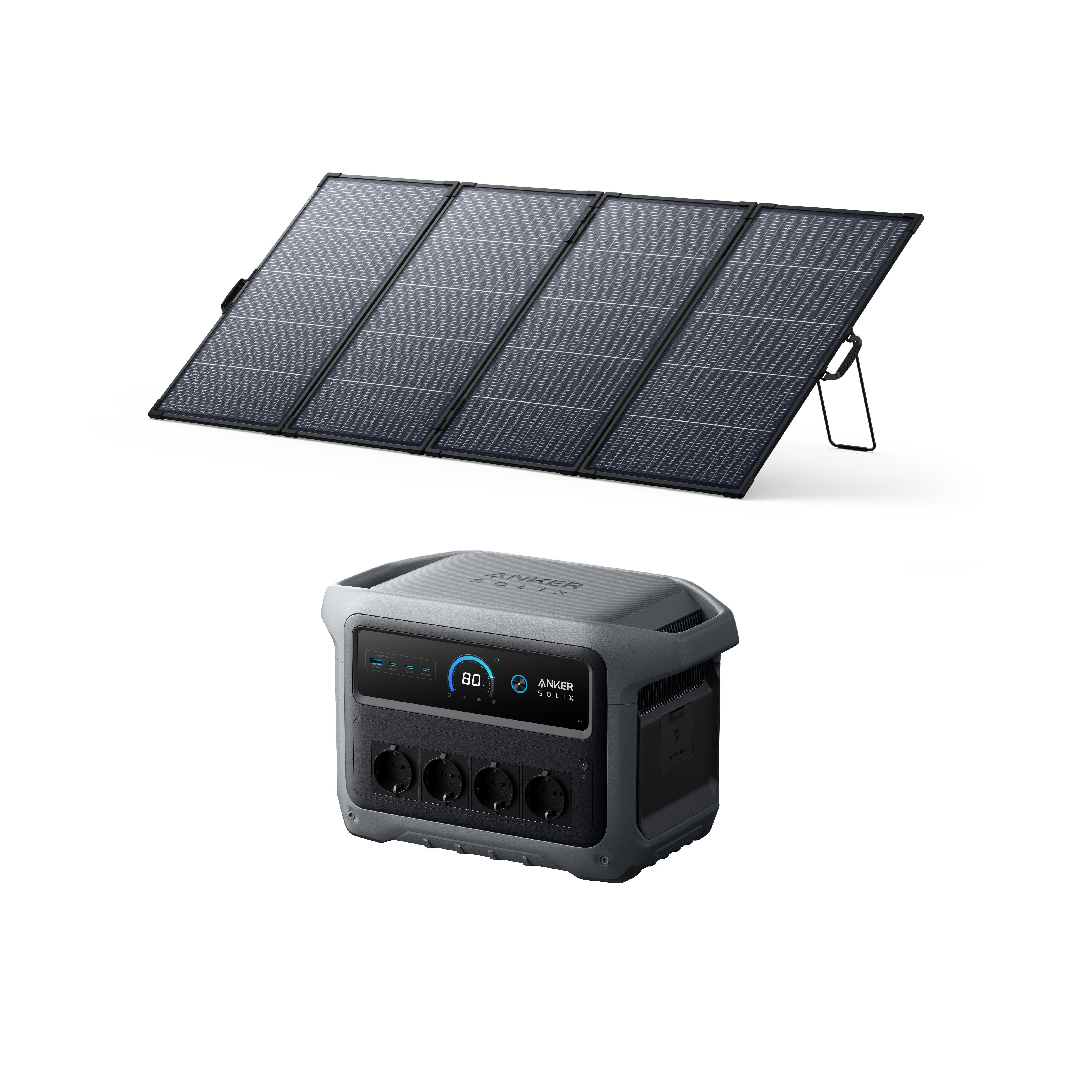 Zestaw stacja zasilania Anker C1000X Gen 2 z bifacjalny panelem solarnym 400 W