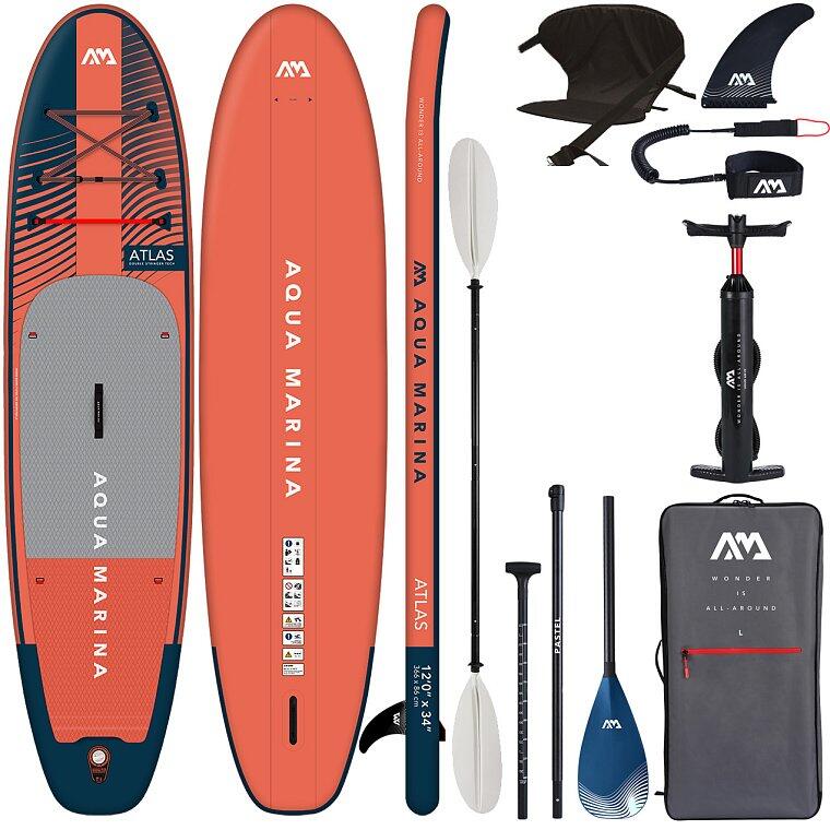 Deska SUP allround ADULT AQUA MARINA ATLAS 12'0 2023 z zestawem kajakowym