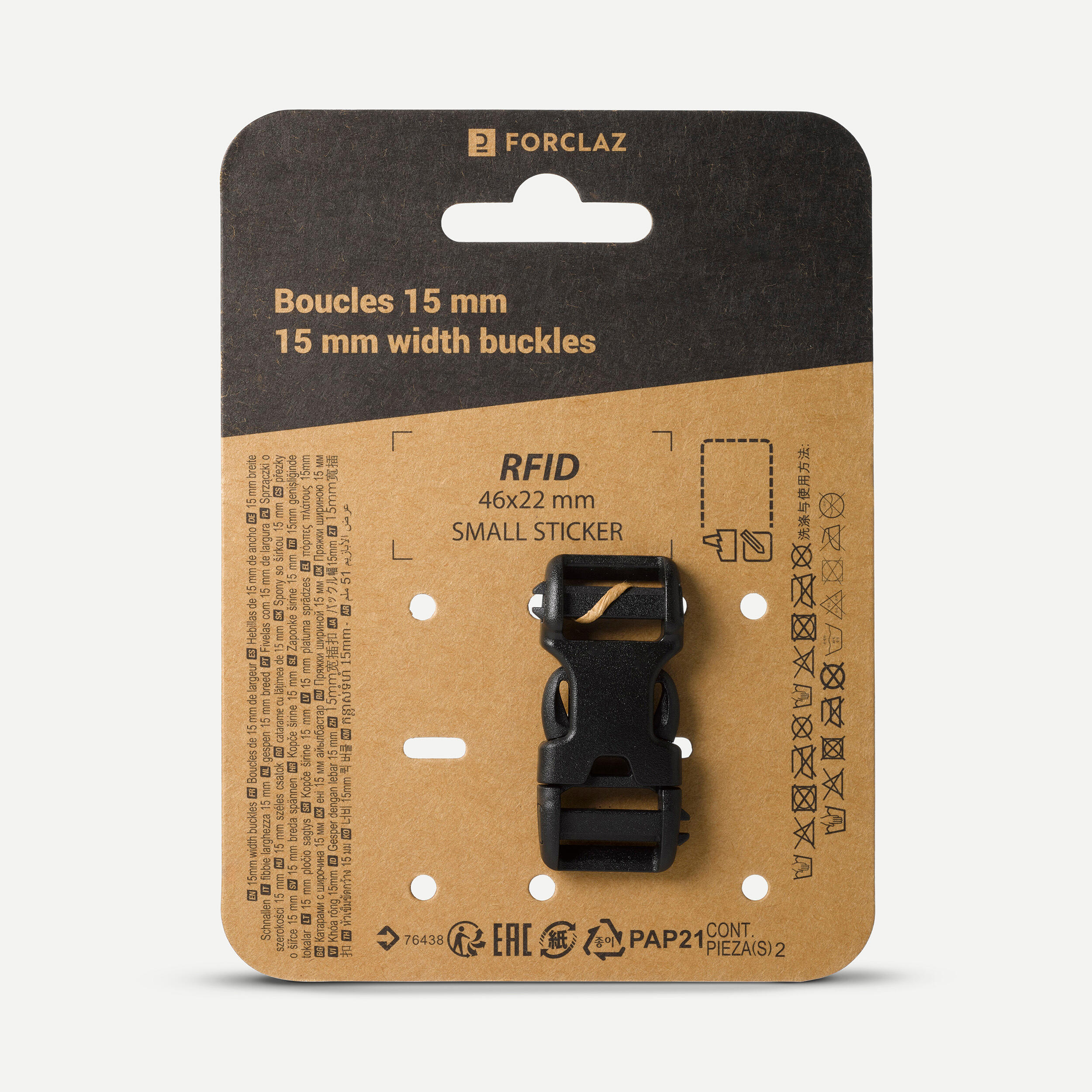 Klamra do plecaka, do paska 15 mm - podwójny pin lock