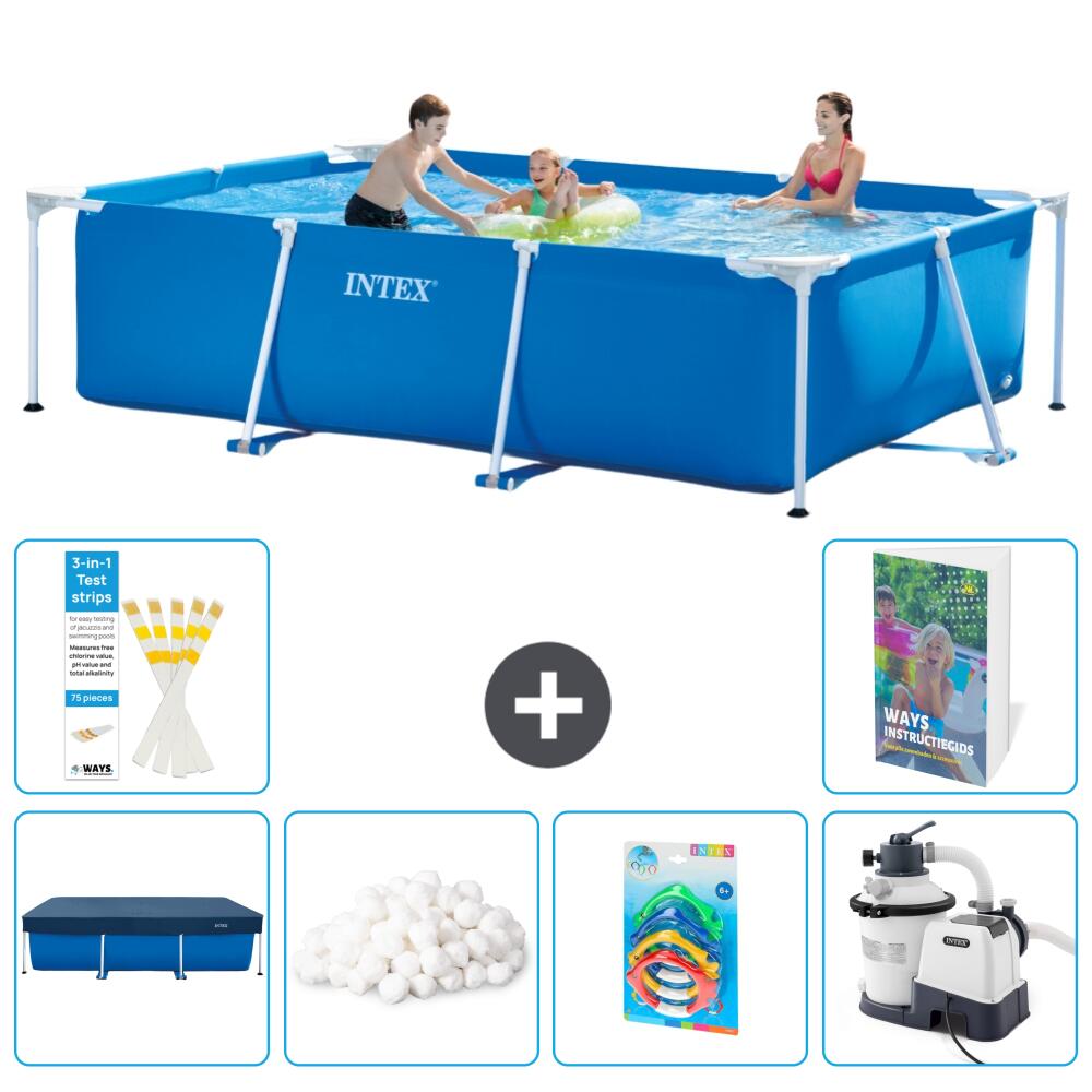 INTEX Basen ze stelażem Prostokątny - 300x200x75 cm - 7-częściowy S8