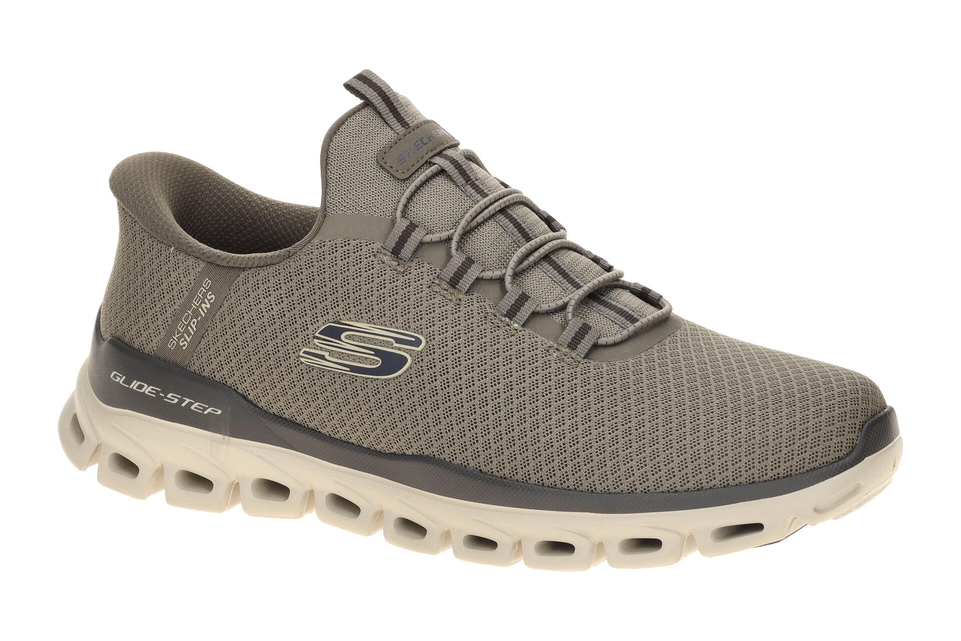 Sandały Skechers Glide Step Slipper męskie taupe brązowe