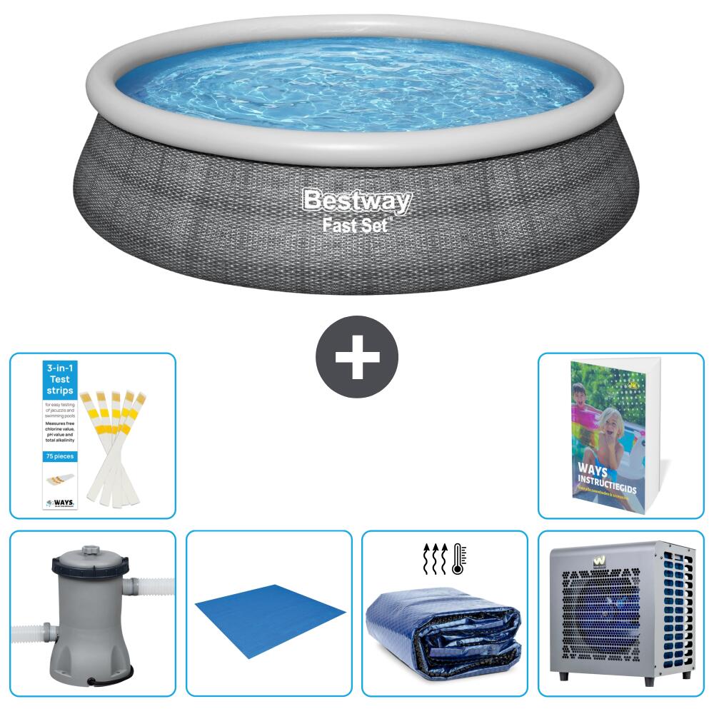 BESTWAY Basen Fast Set Okrągły - 457x84 cm - 7-częściowy S278