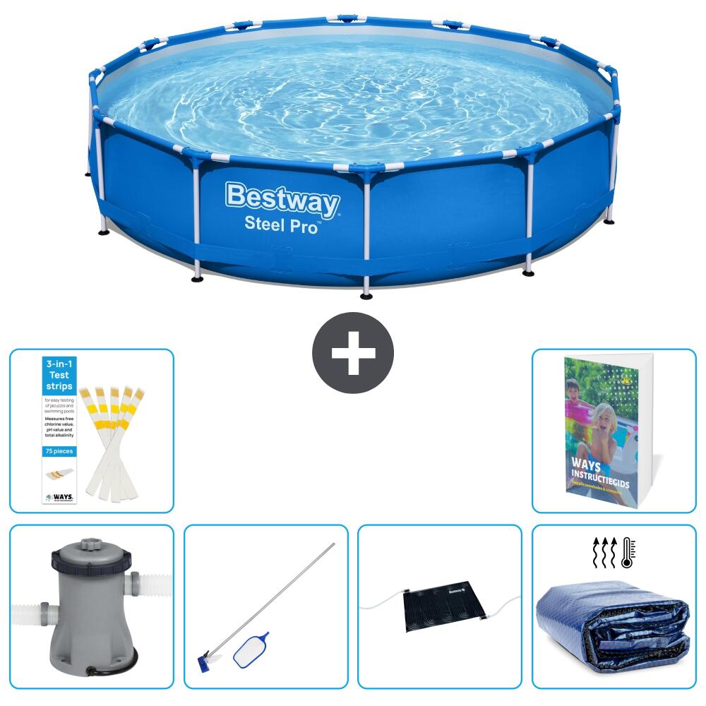 BESTWAY Basen Steel Pro Okrągły - 366x76 cm - 7-częściowy S235
