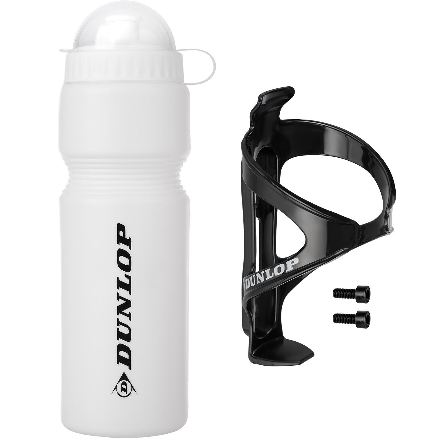 Bidon rowerowy z uchwytem biały 750 ML DUNLOP